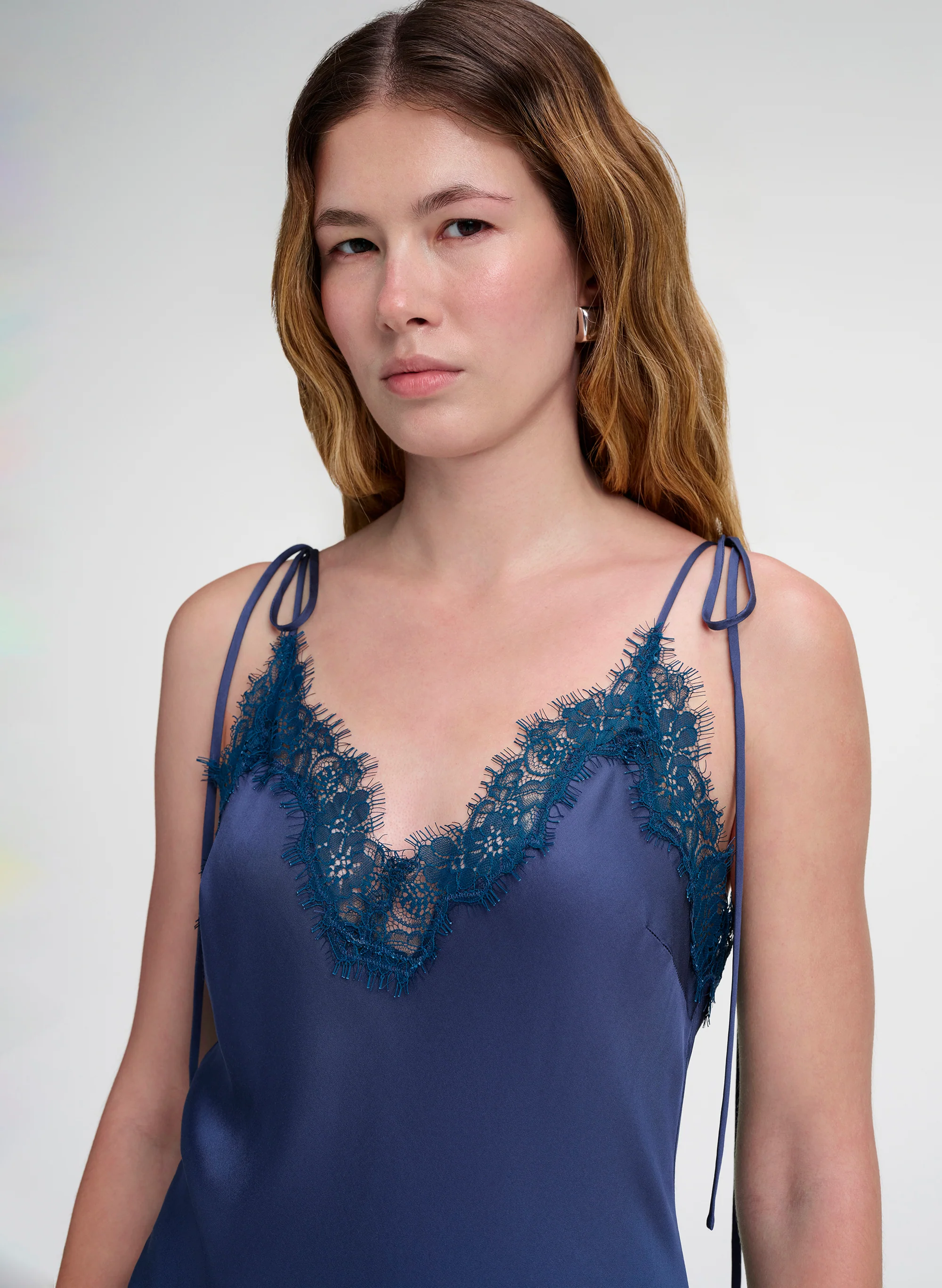 Aleena Satin and Lace Midi Dress - Image 3