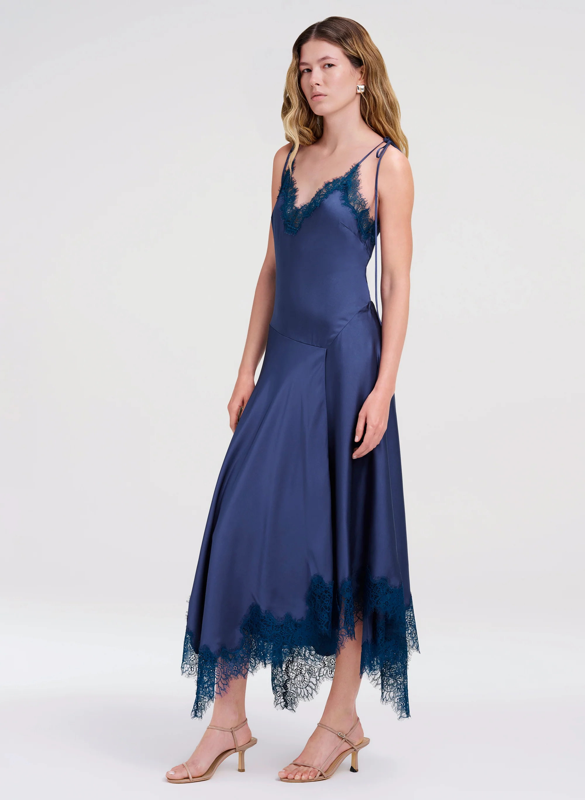 Aleena Satin and Lace Midi Dress - Image 4