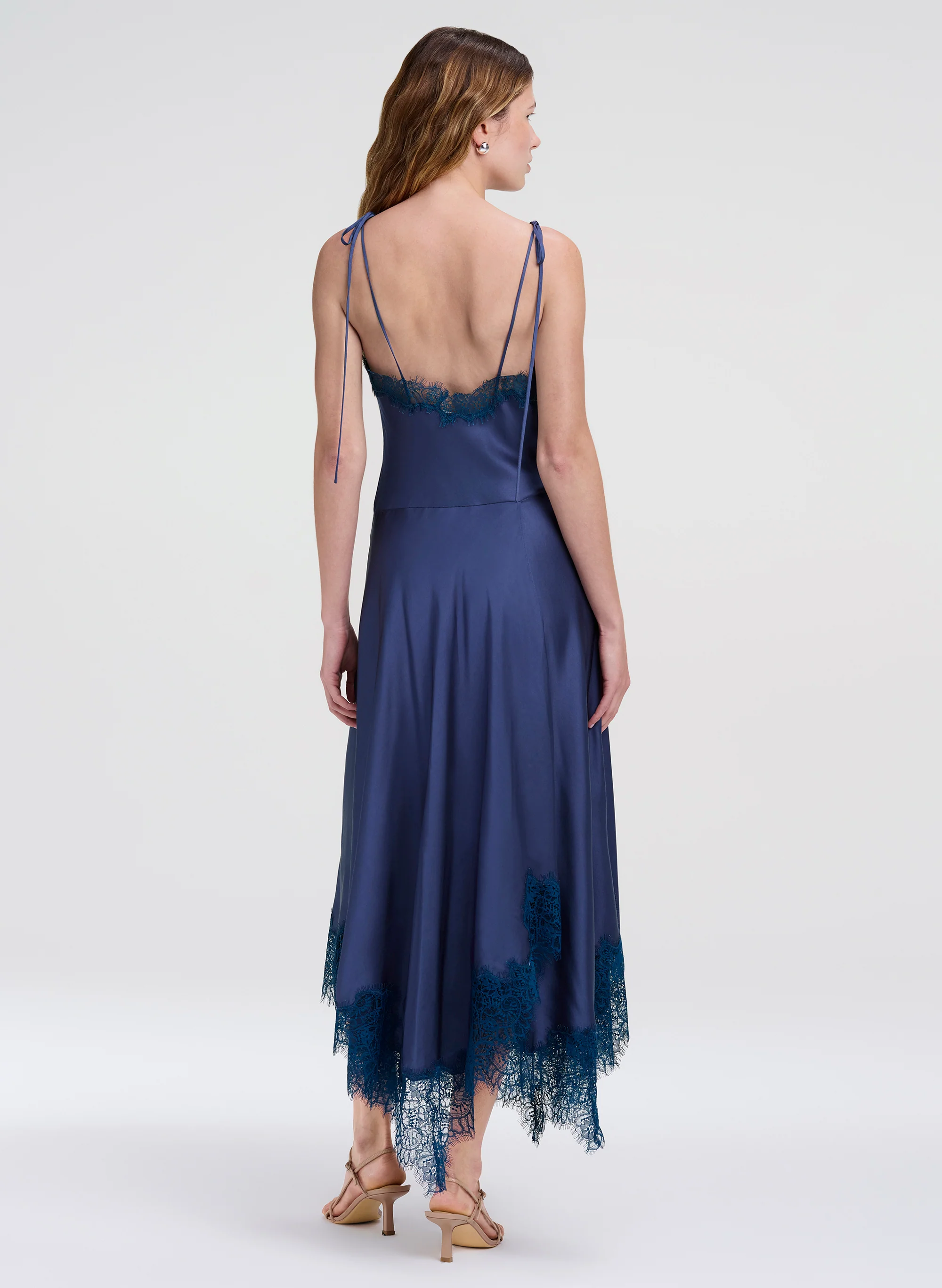 Aleena Satin and Lace Midi Dress - Image 5