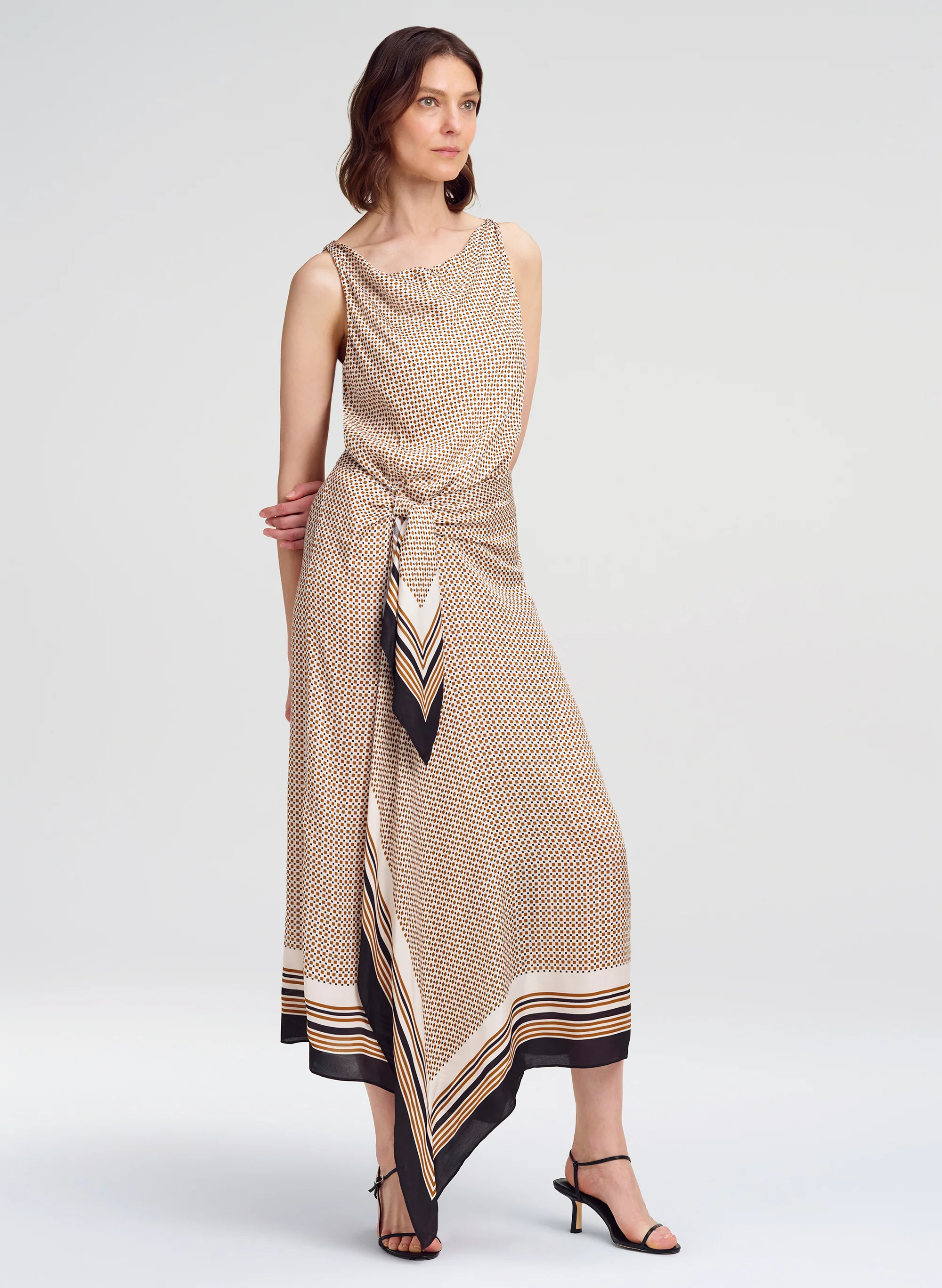 Aliana Scarf Print Midi Dress - Image 3