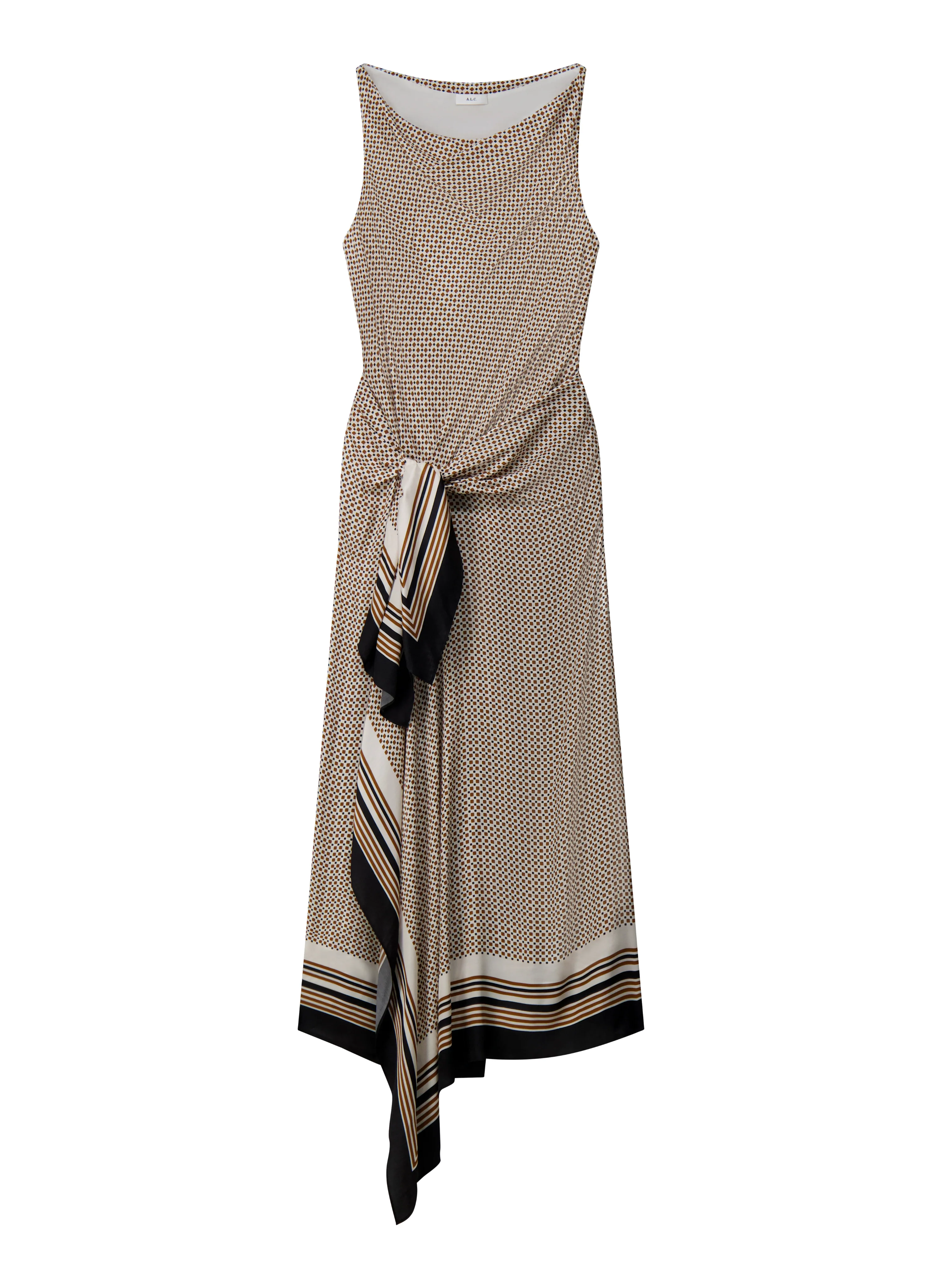 Aliana Scarf Print Midi Dress - Image 5