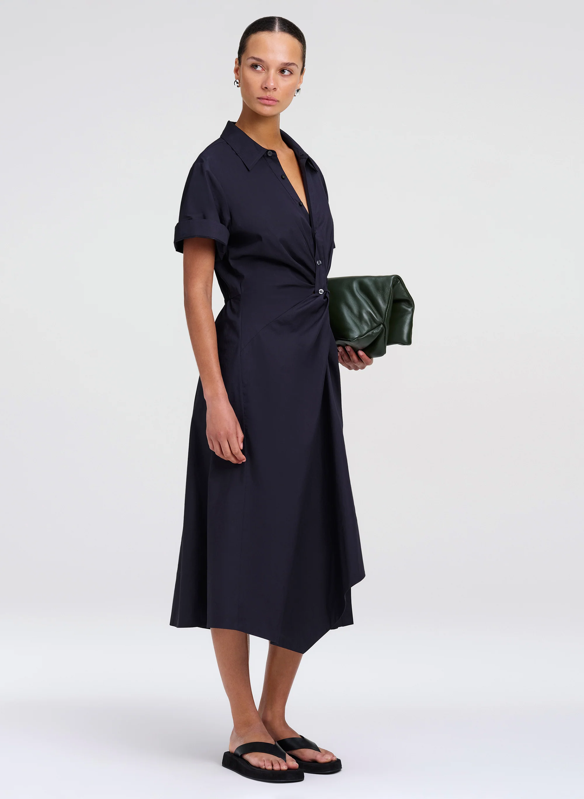 Ana Cotton Midi Shirtdress - Image 3