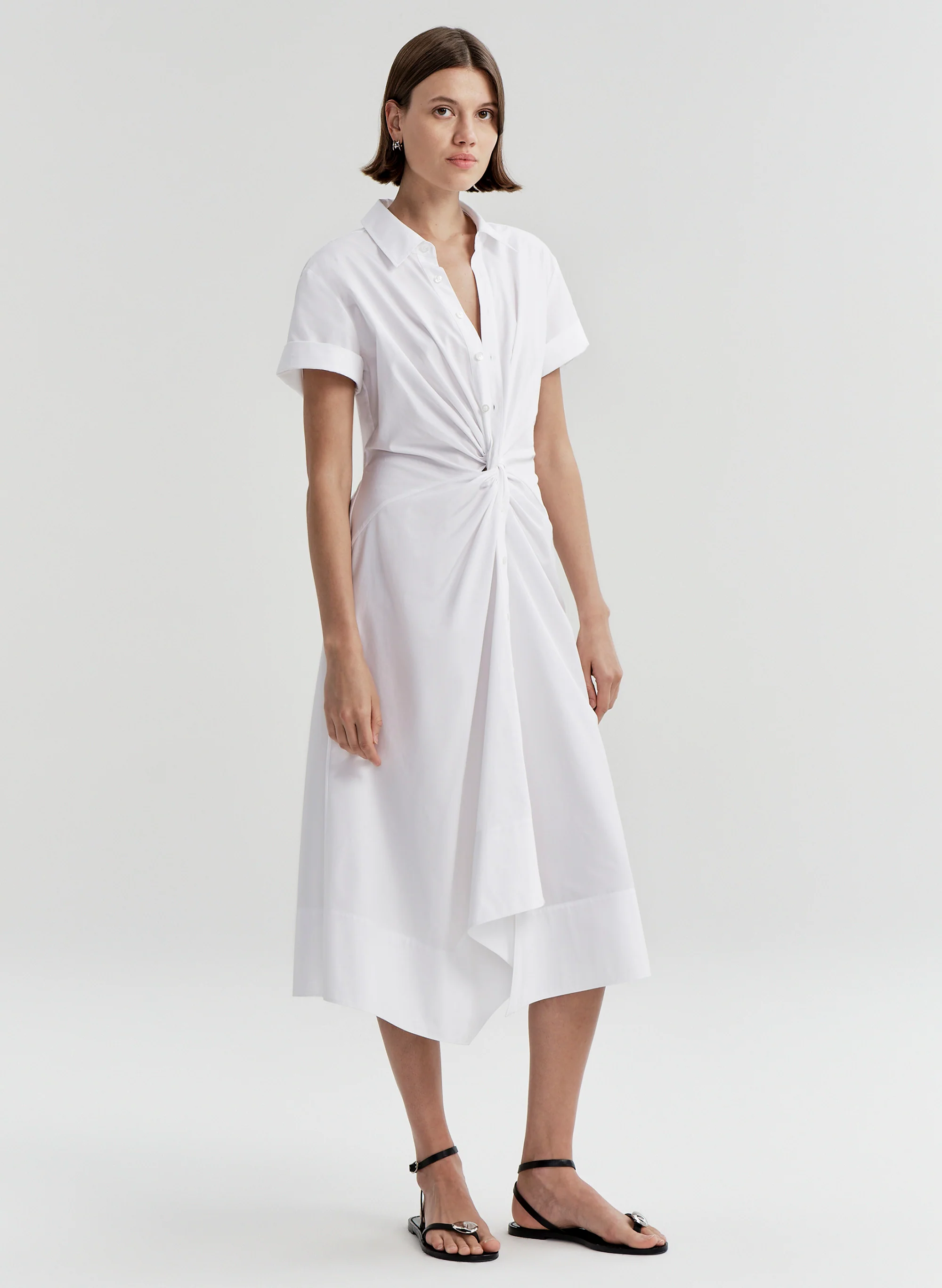 Ana Cotton Midi Shirtdress - Image 3