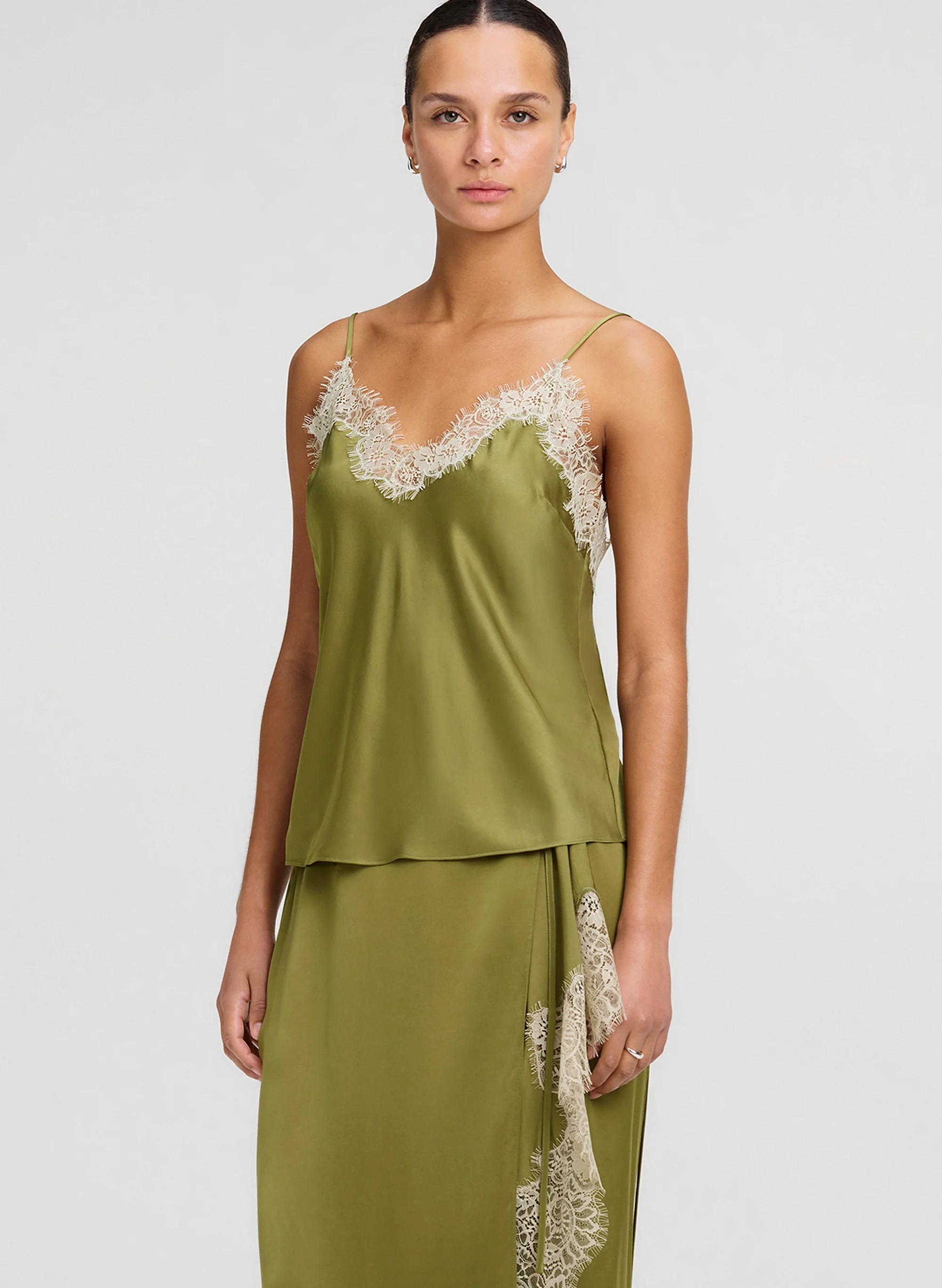 Annabelle Satin and Lace Camisole Top