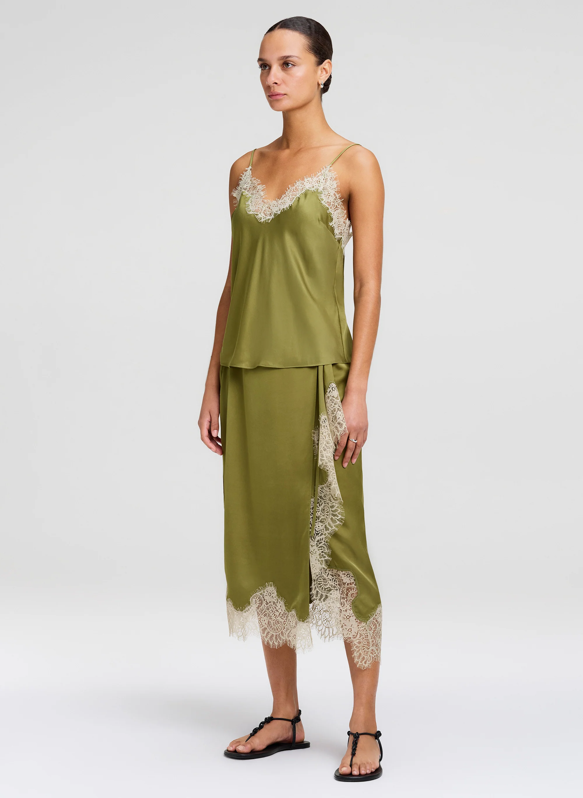 Annabelle Satin and Lace Camisole Top - Image 3