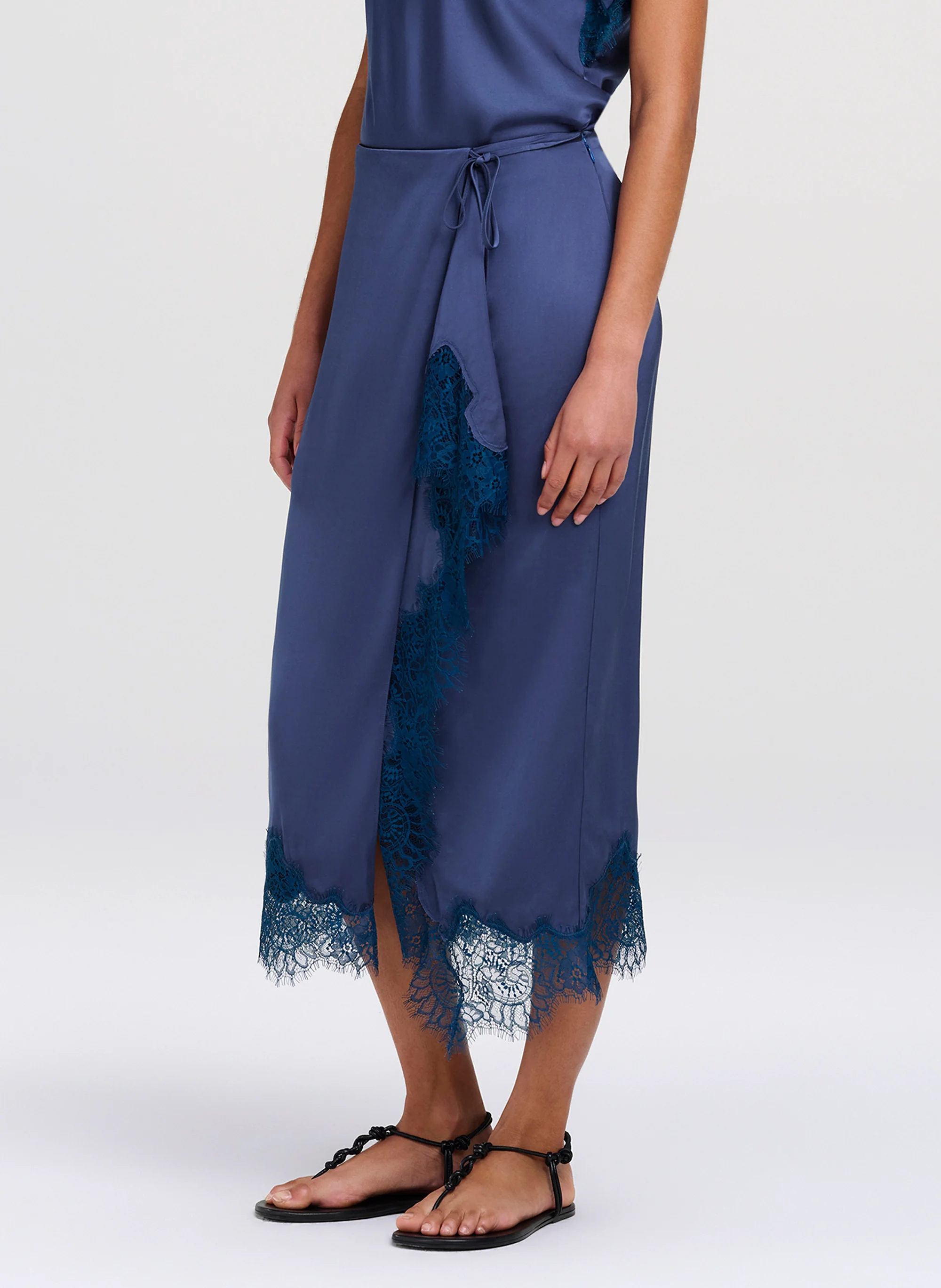 Bree Satin and Lace Midi Skirt - Image 3