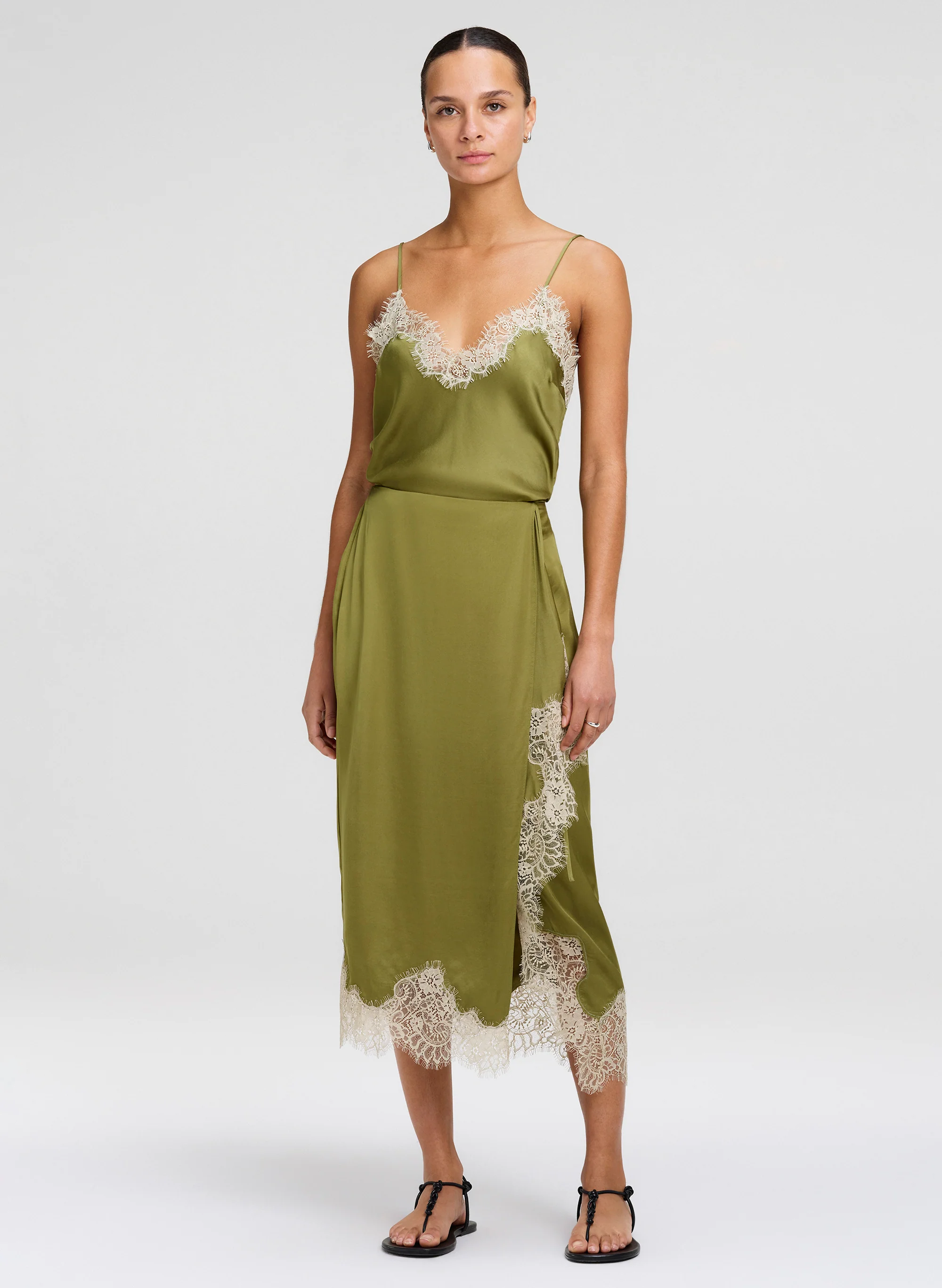 Bree Satin and Lace Midi Skirt - Image 2