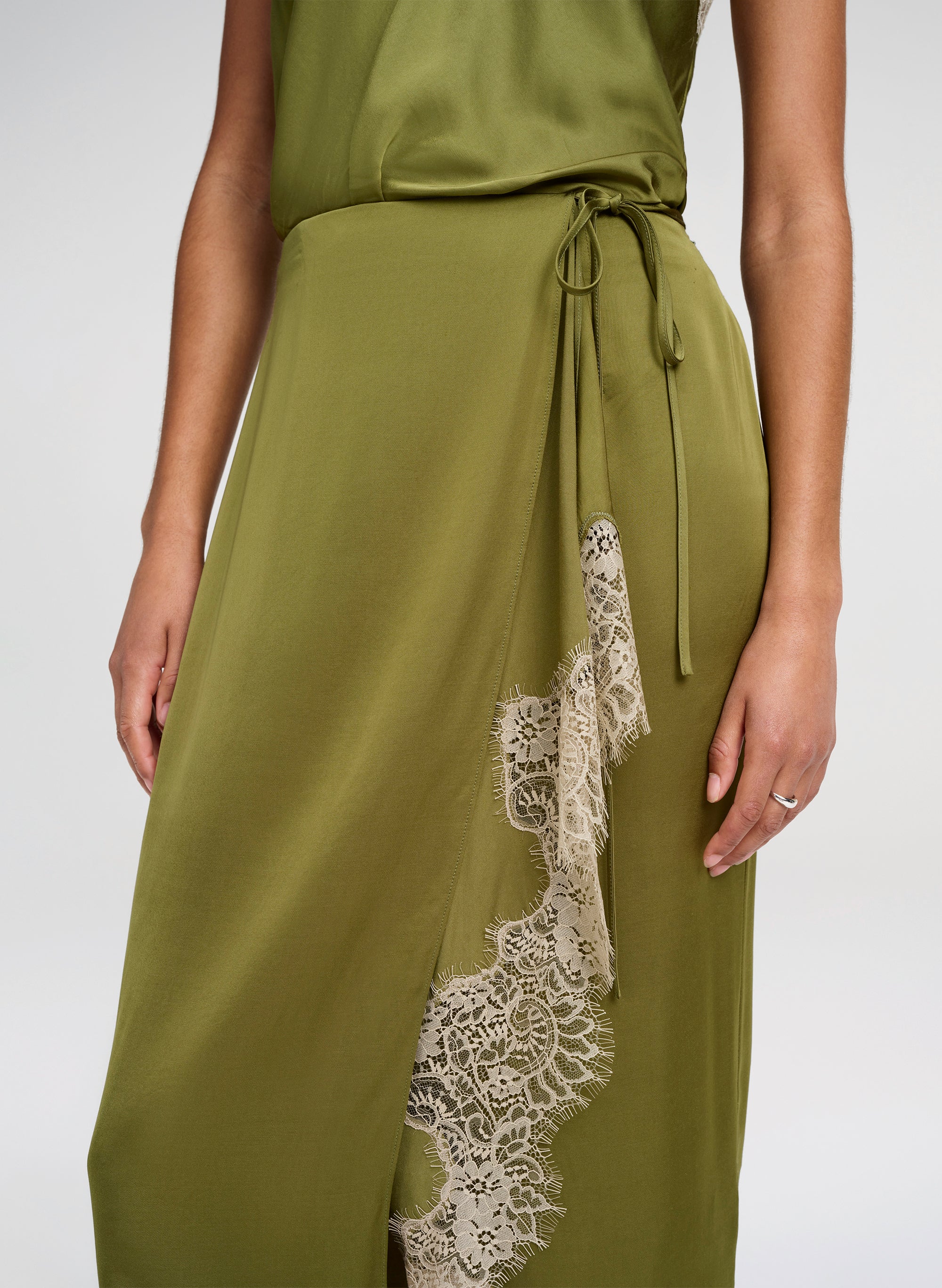 Bree Satin and Lace Midi Skirt - Image 3