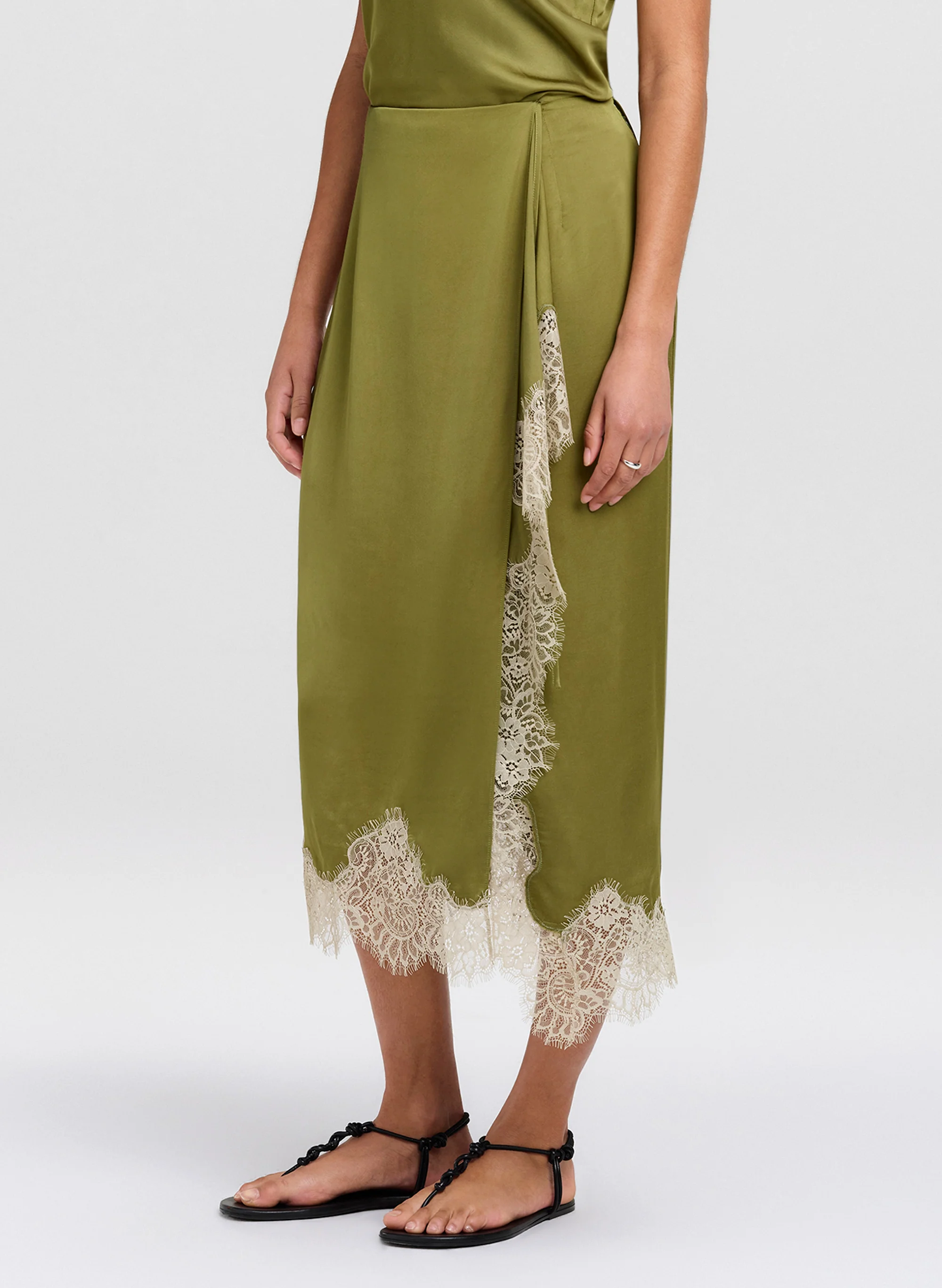 Bree Satin and Lace Midi Skirt - Image 4