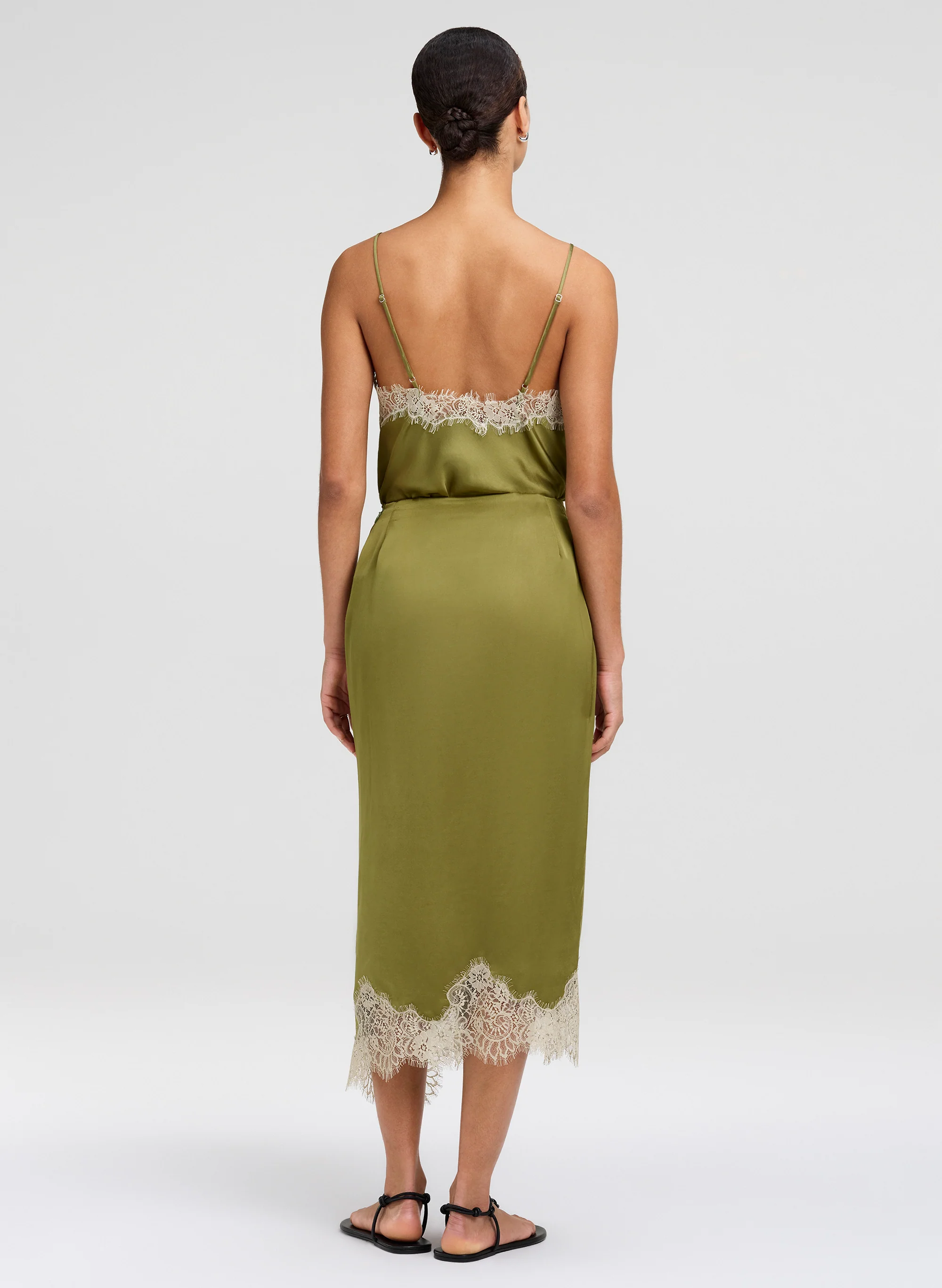 Bree Satin and Lace Midi Skirt - Image 5