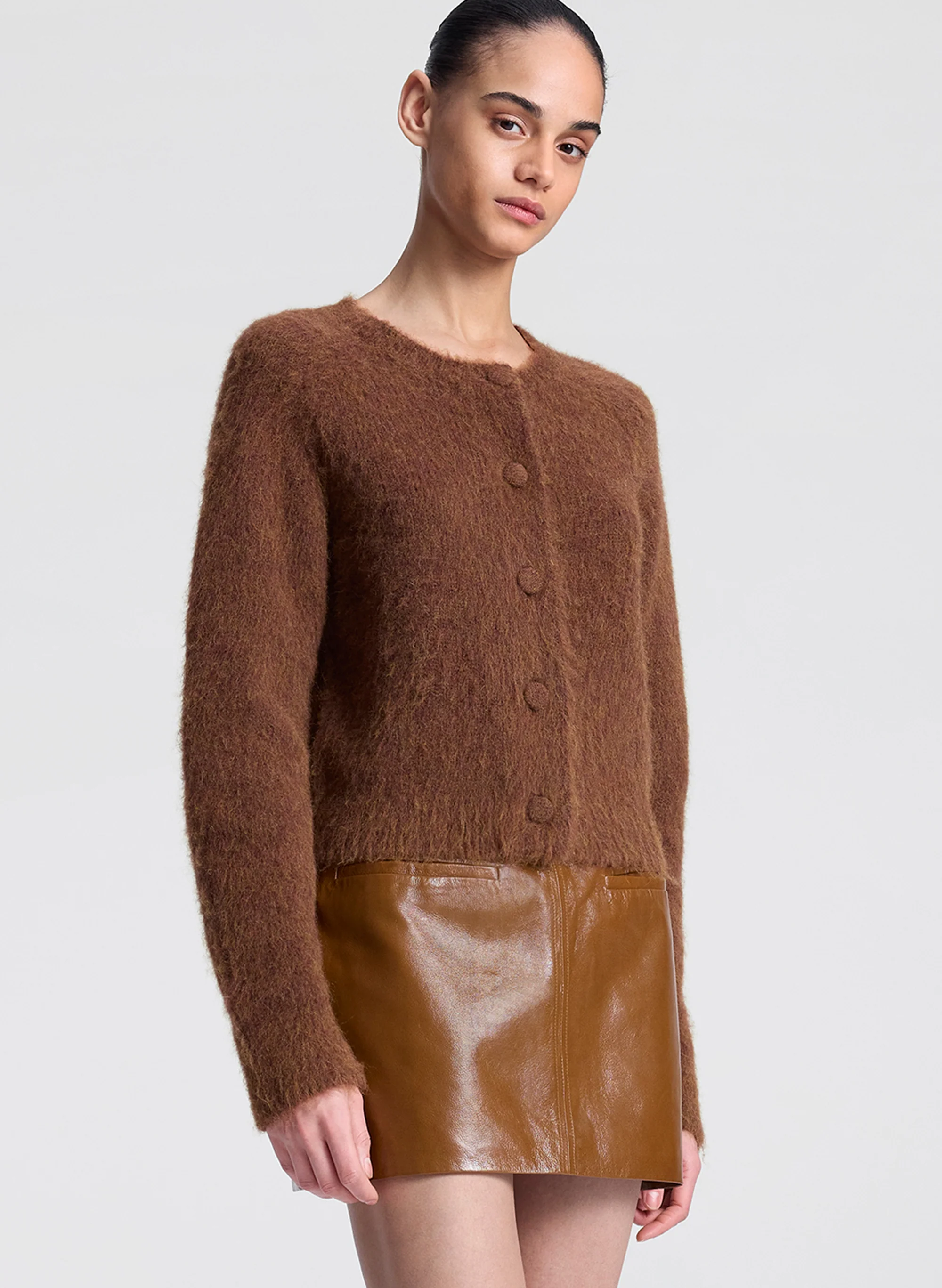 Cowan Glossy Leather Mini Skirt - Image 3