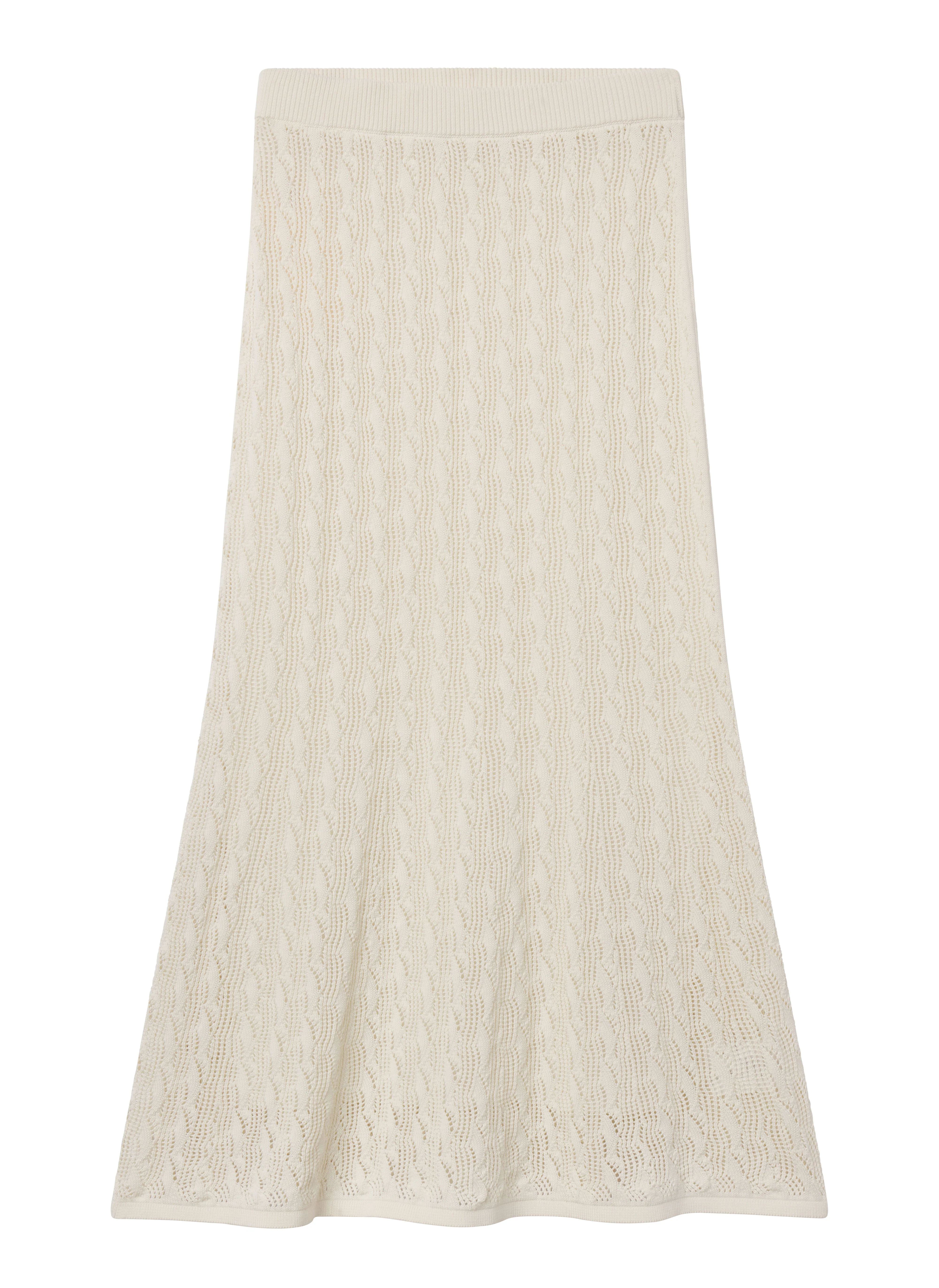 Cynthia Silk Cotton Knit Midi Skirt - Image 5