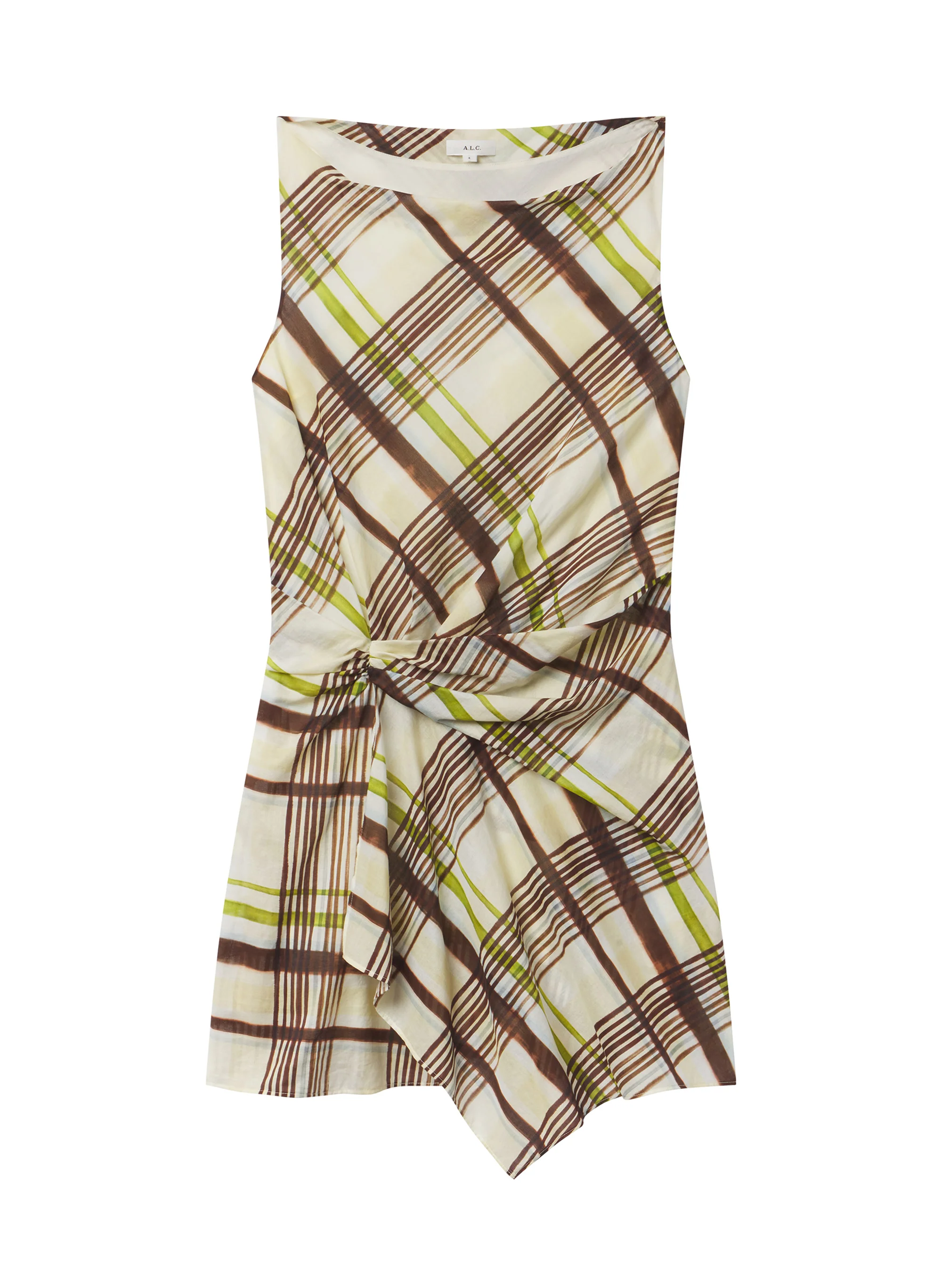 Dea Plaid Cotton Mini Dress - Image 6