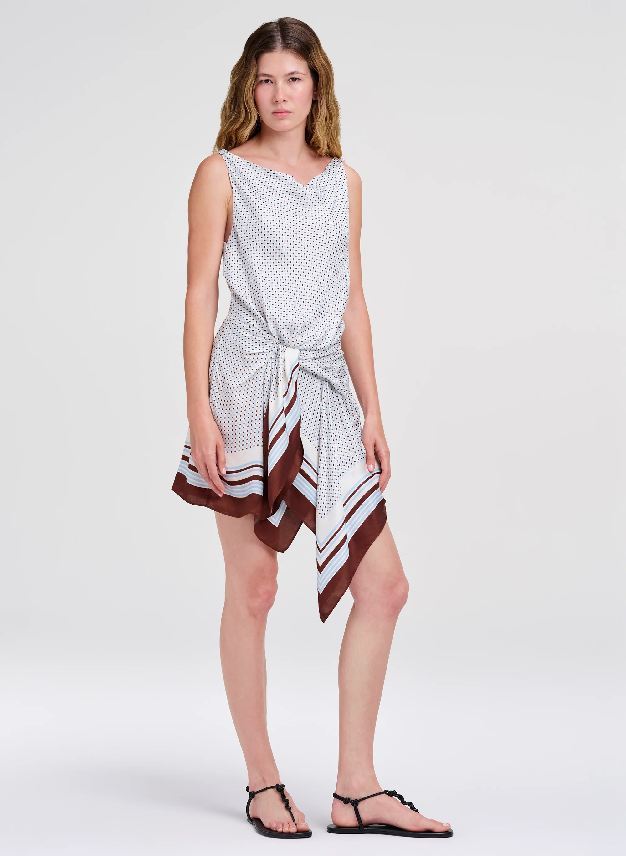 Dea Scarf Print Mini Dress - Image 3
