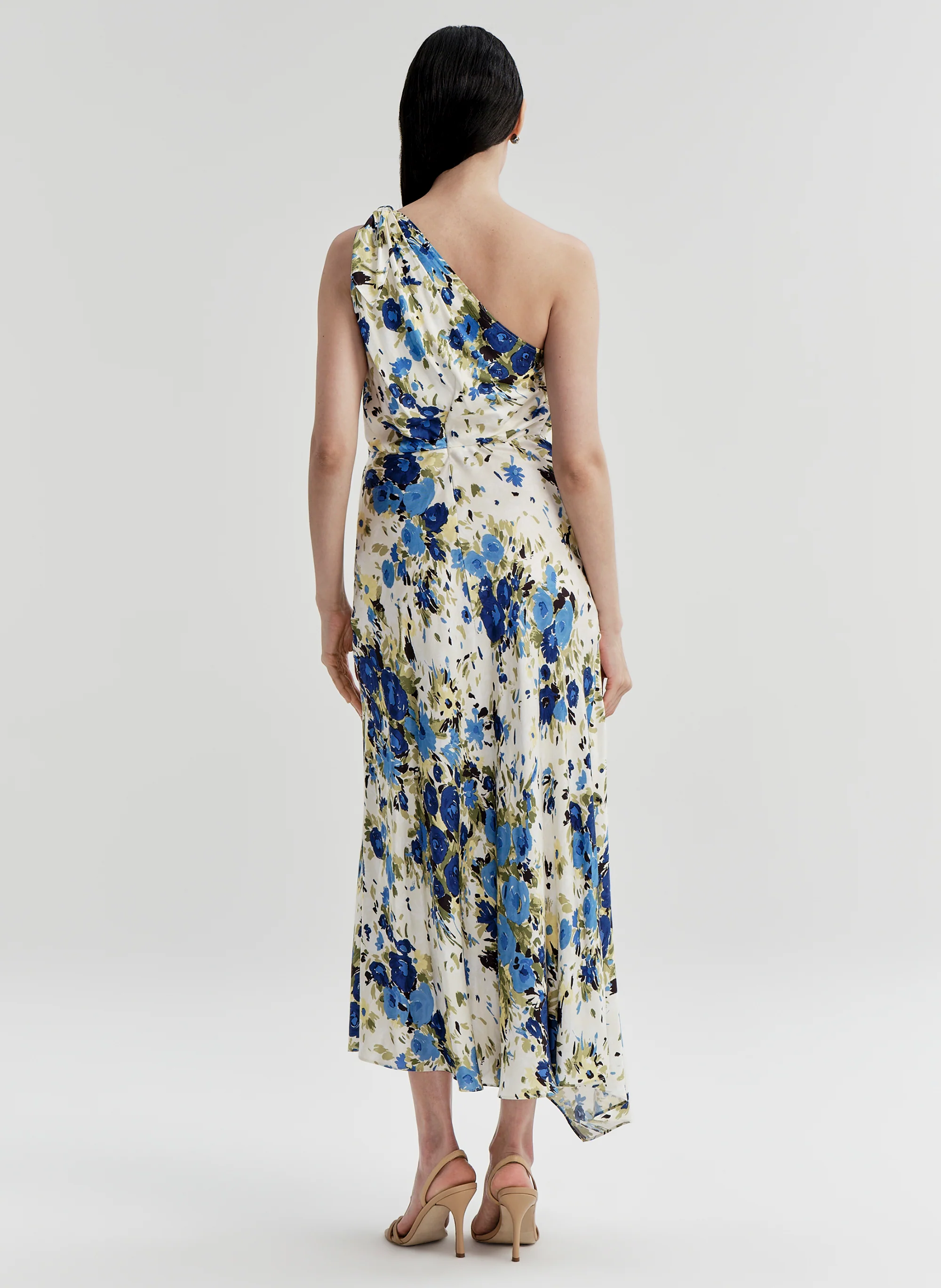 Elliana Floral One Shoulder Midi Dress - Image 5