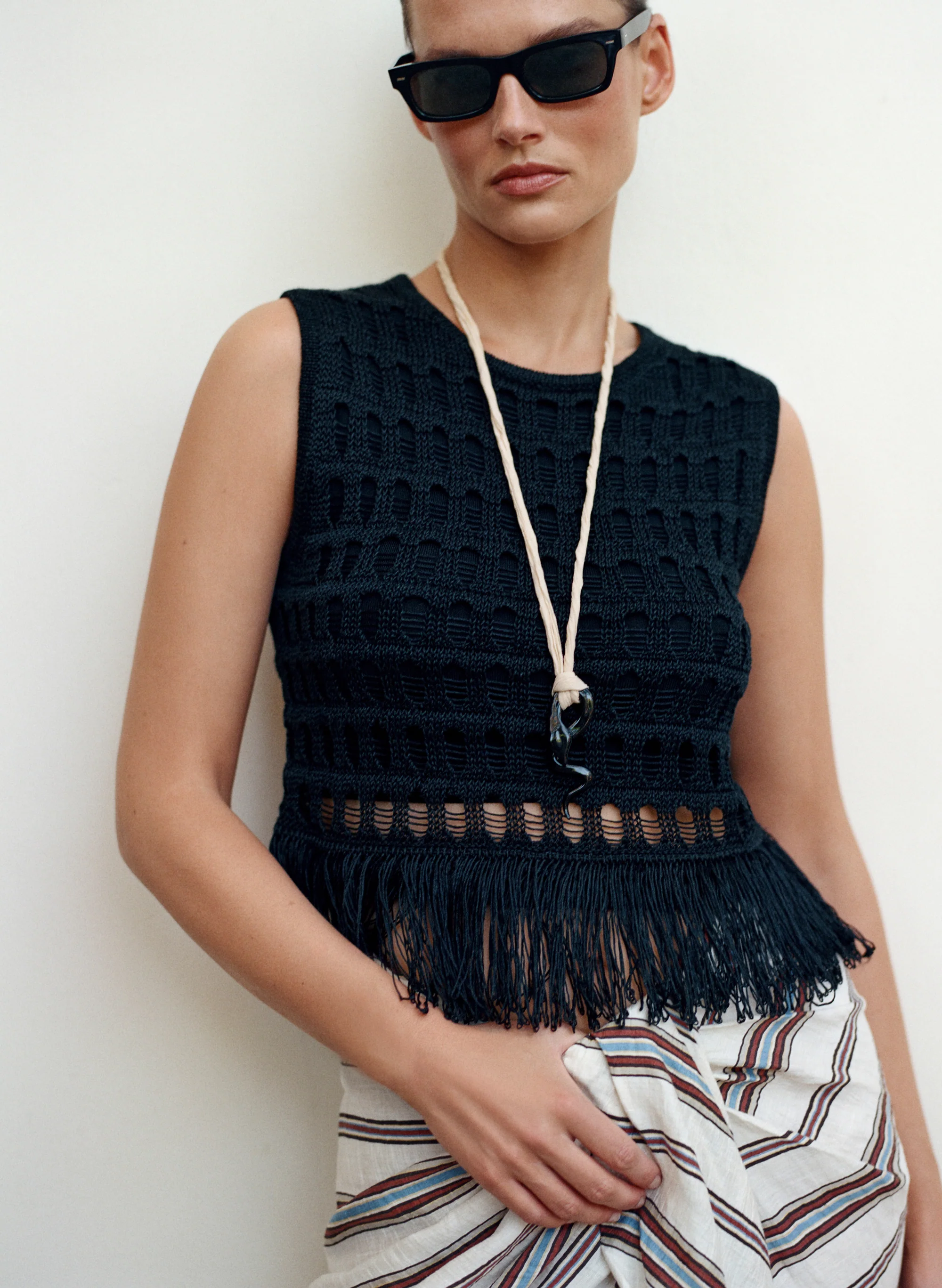 Esme Crochet Fringe Top