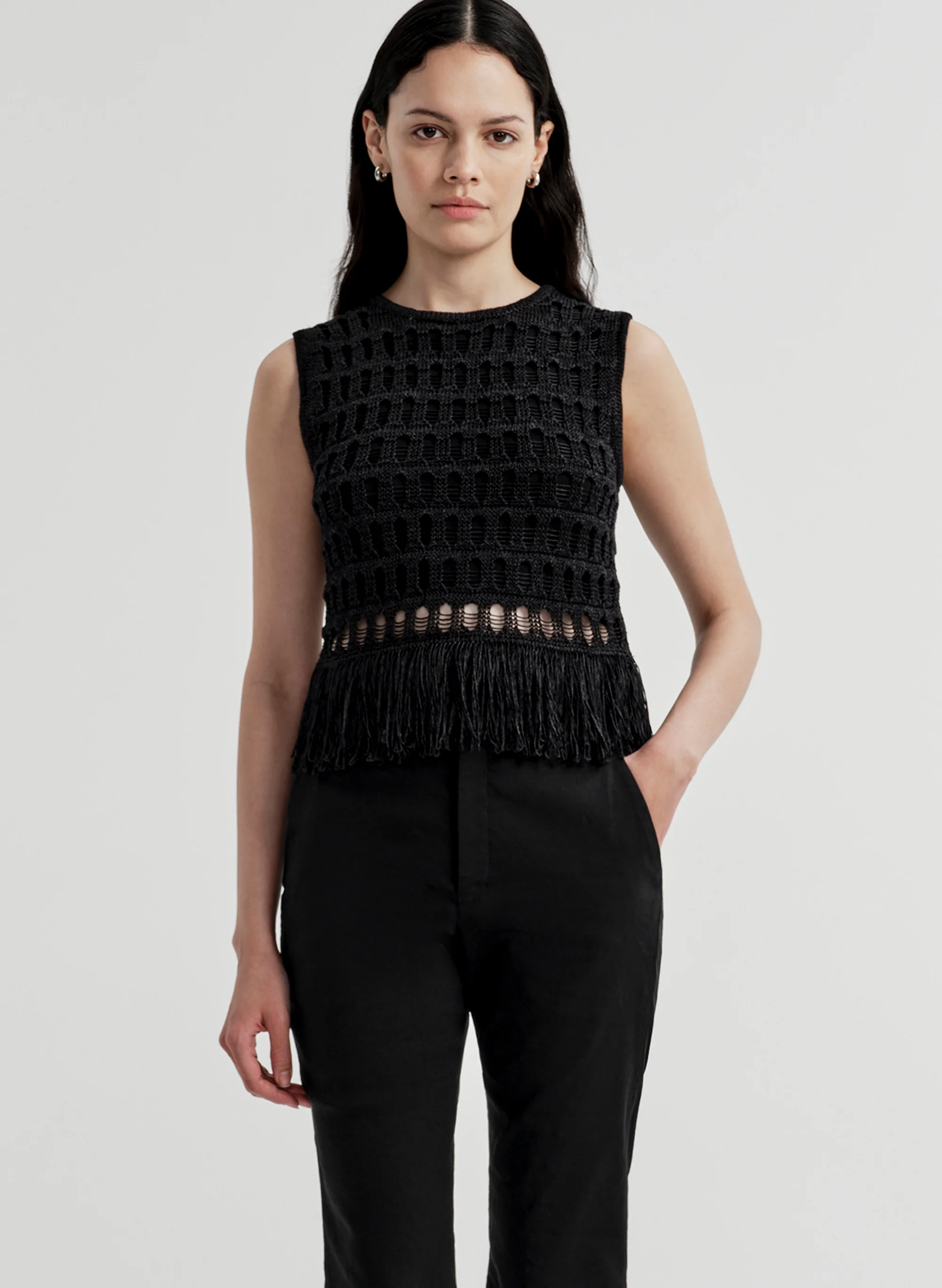 Esme Crochet Fringe Top - Image 2