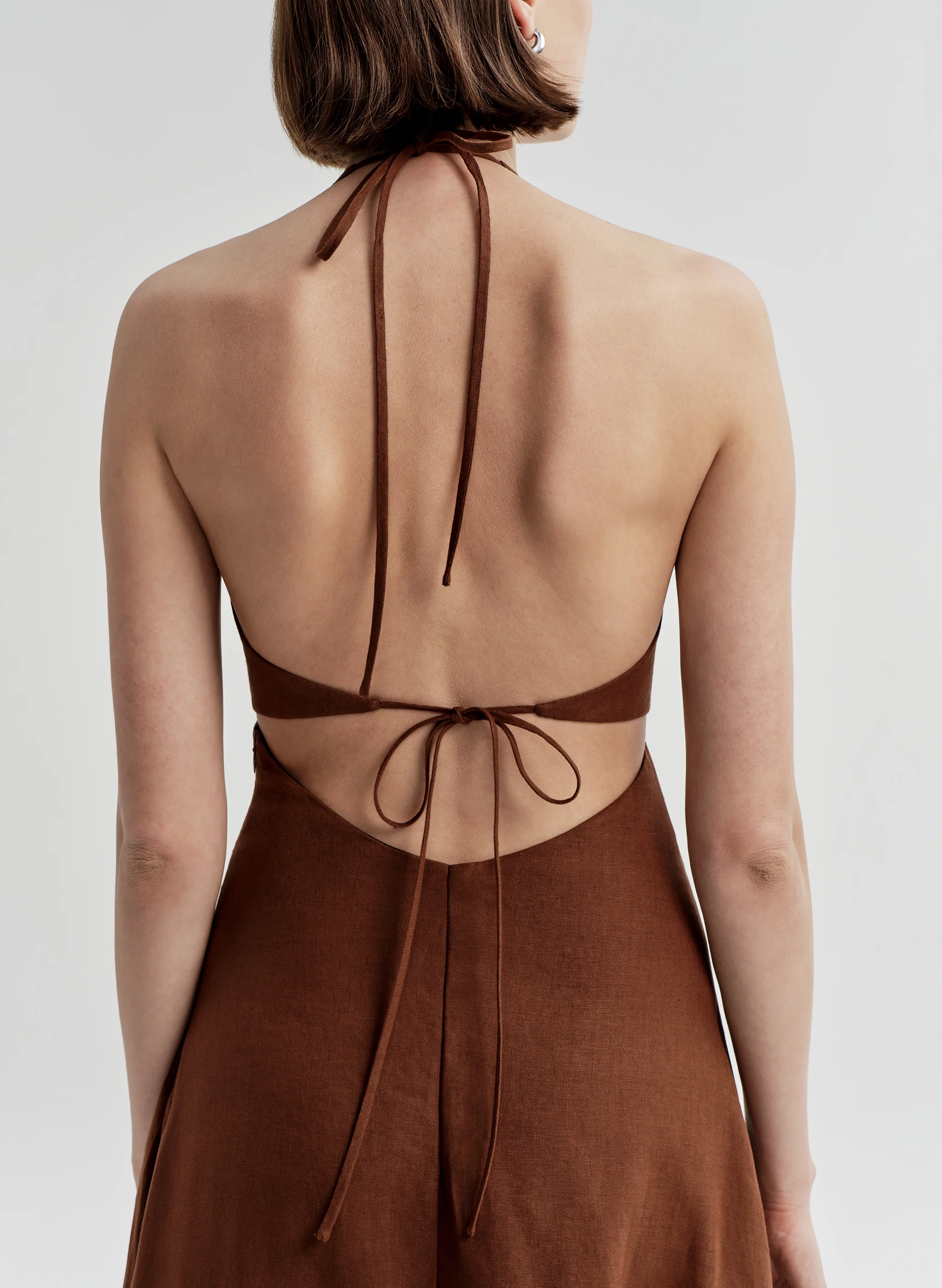 Evelena Tie-Back Linen Midi Dress - Image 3
