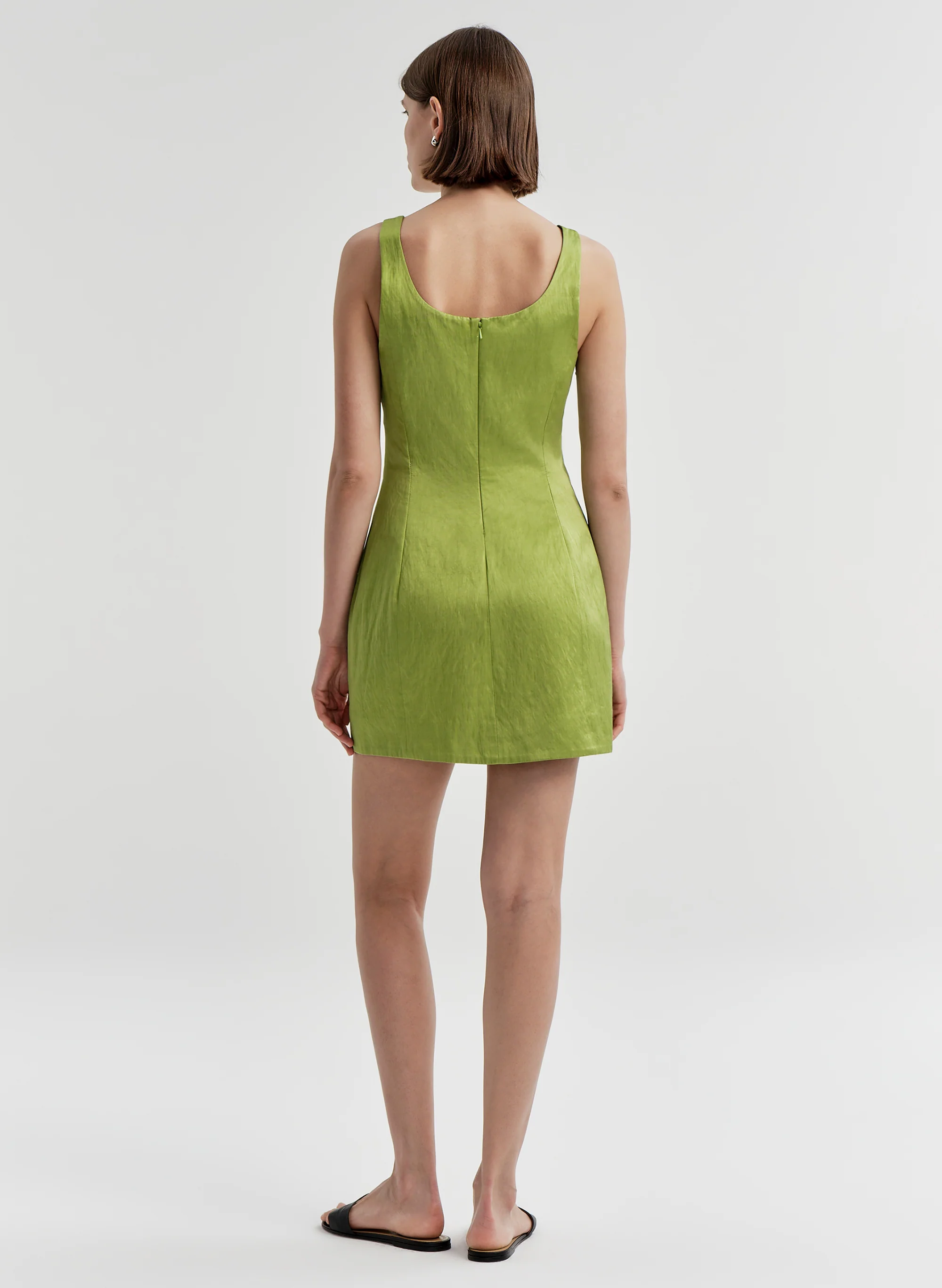Faye Satin Mini Dress - Image 5