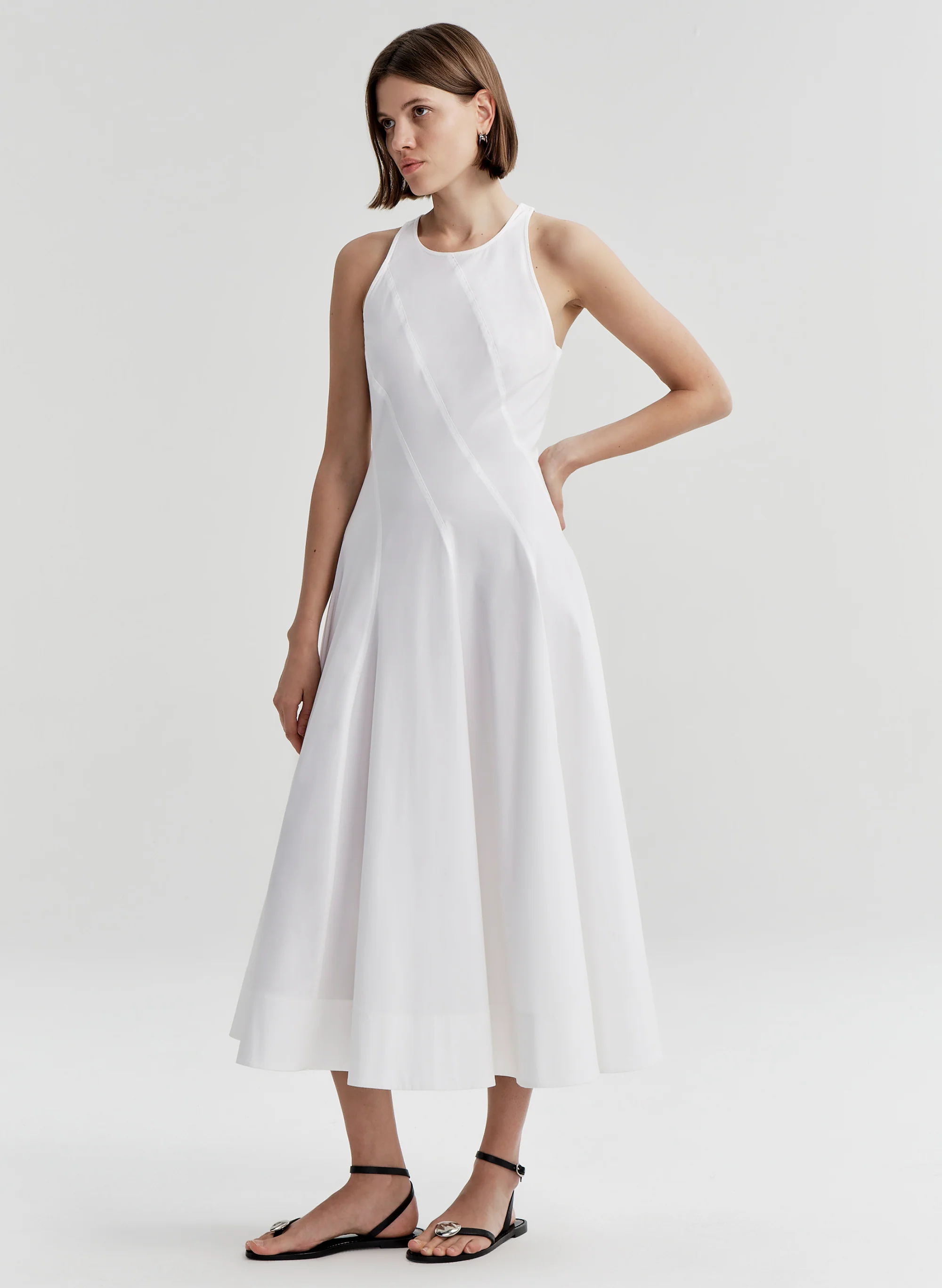 Gemma Stretch Cotton Midi Dress - Image 5