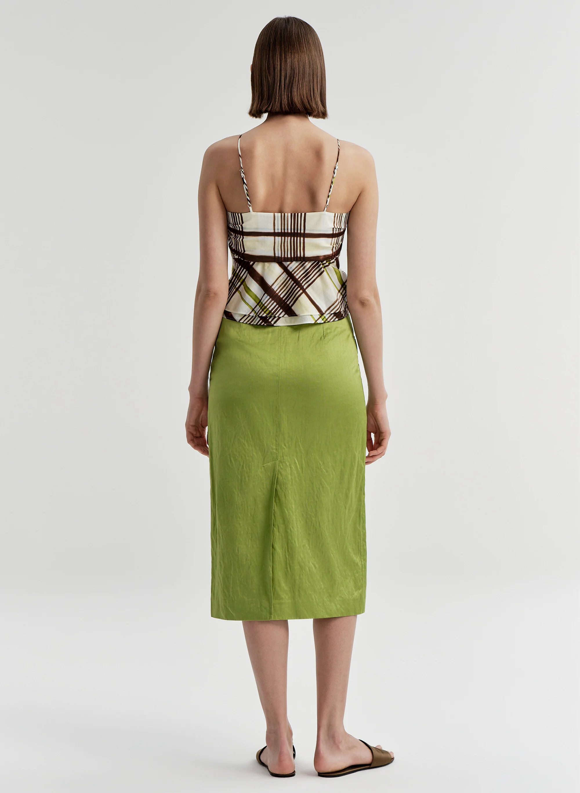 Hailey Plaid Cotton Tie Front Top - Image 5