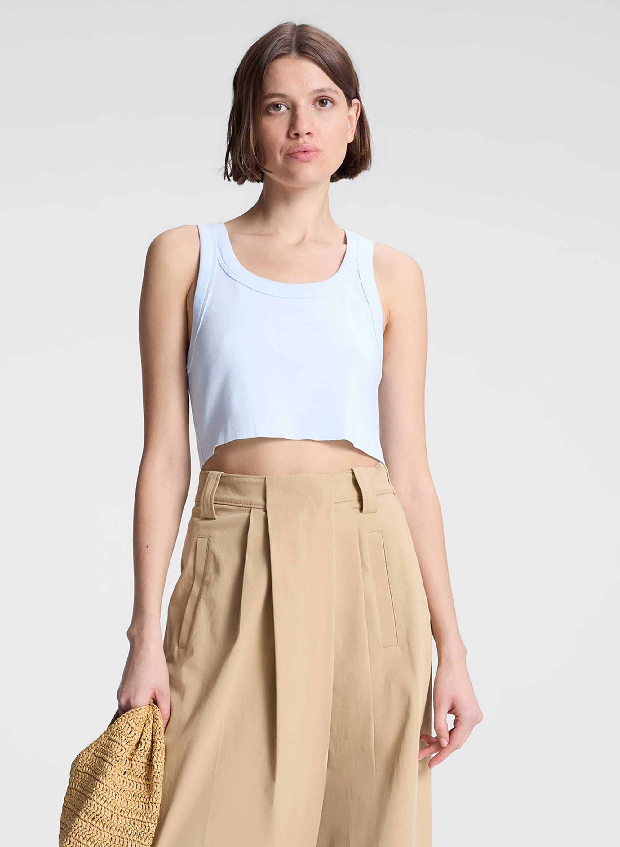 Halsey Cropped Cotton Rib Tank