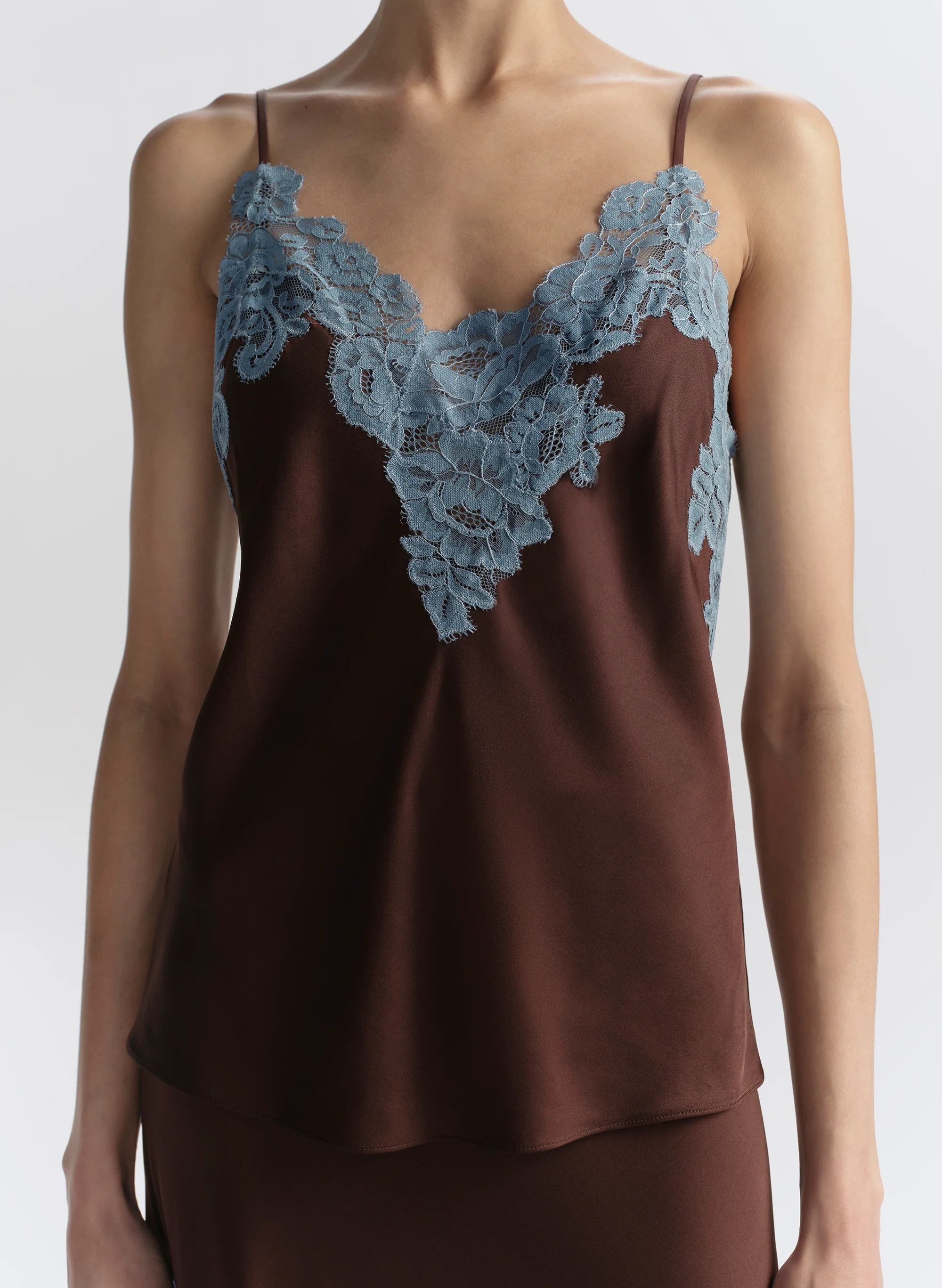 Hana Satin and Lace Camisole Top - Image 2