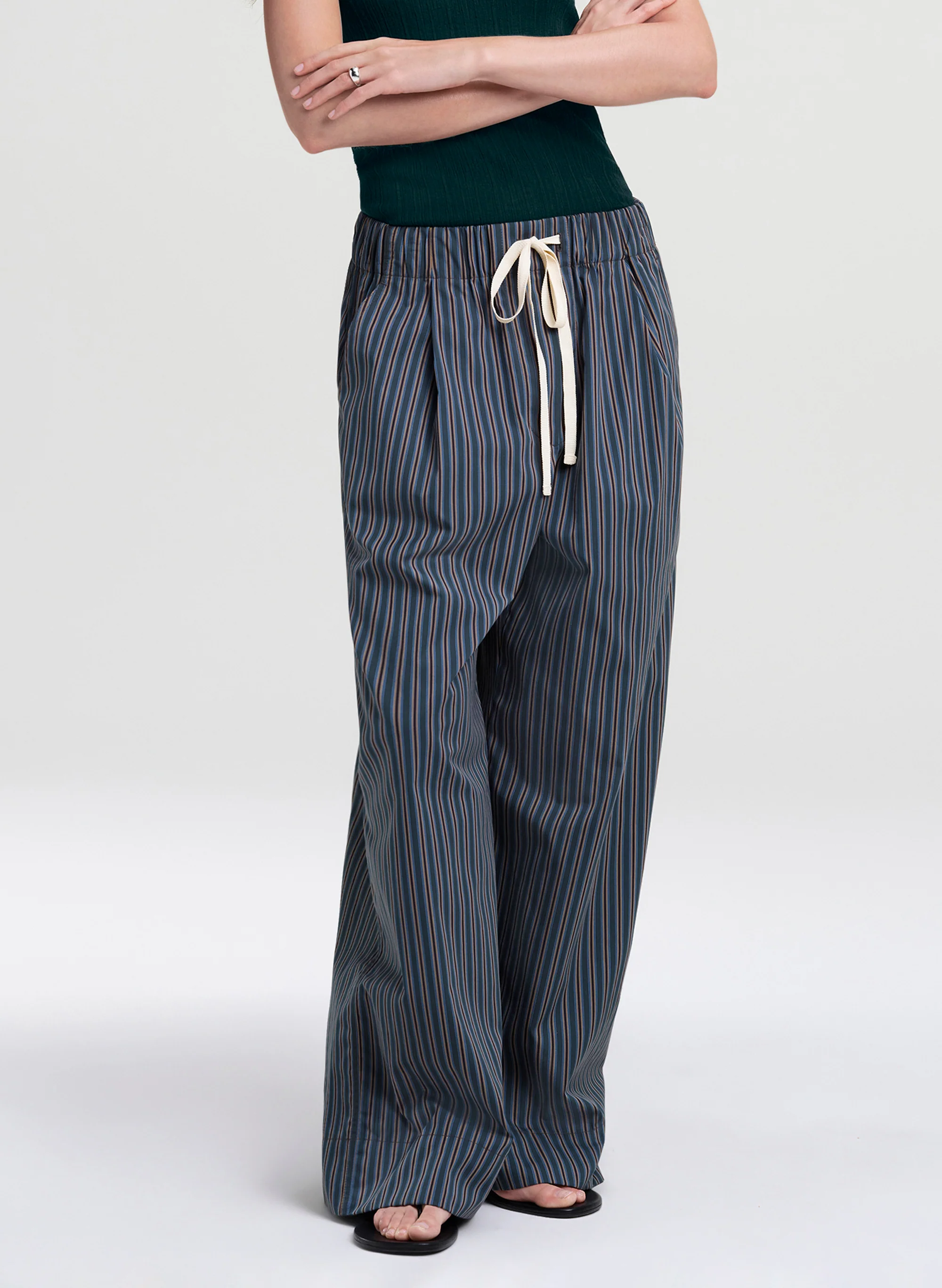 James Striped Cotton Drawstring Pant - Image 3