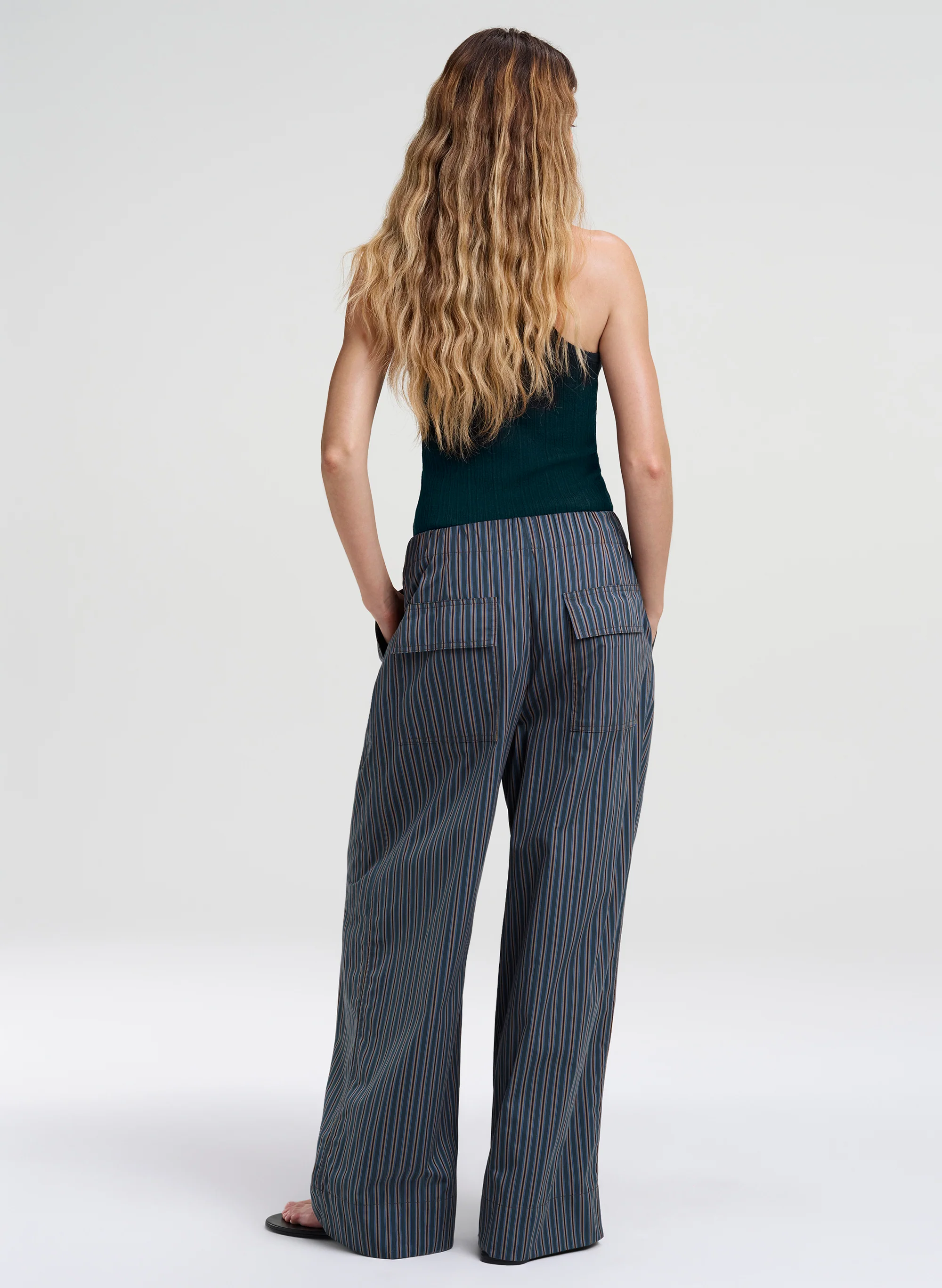 James Striped Cotton Drawstring Pant - Image 4