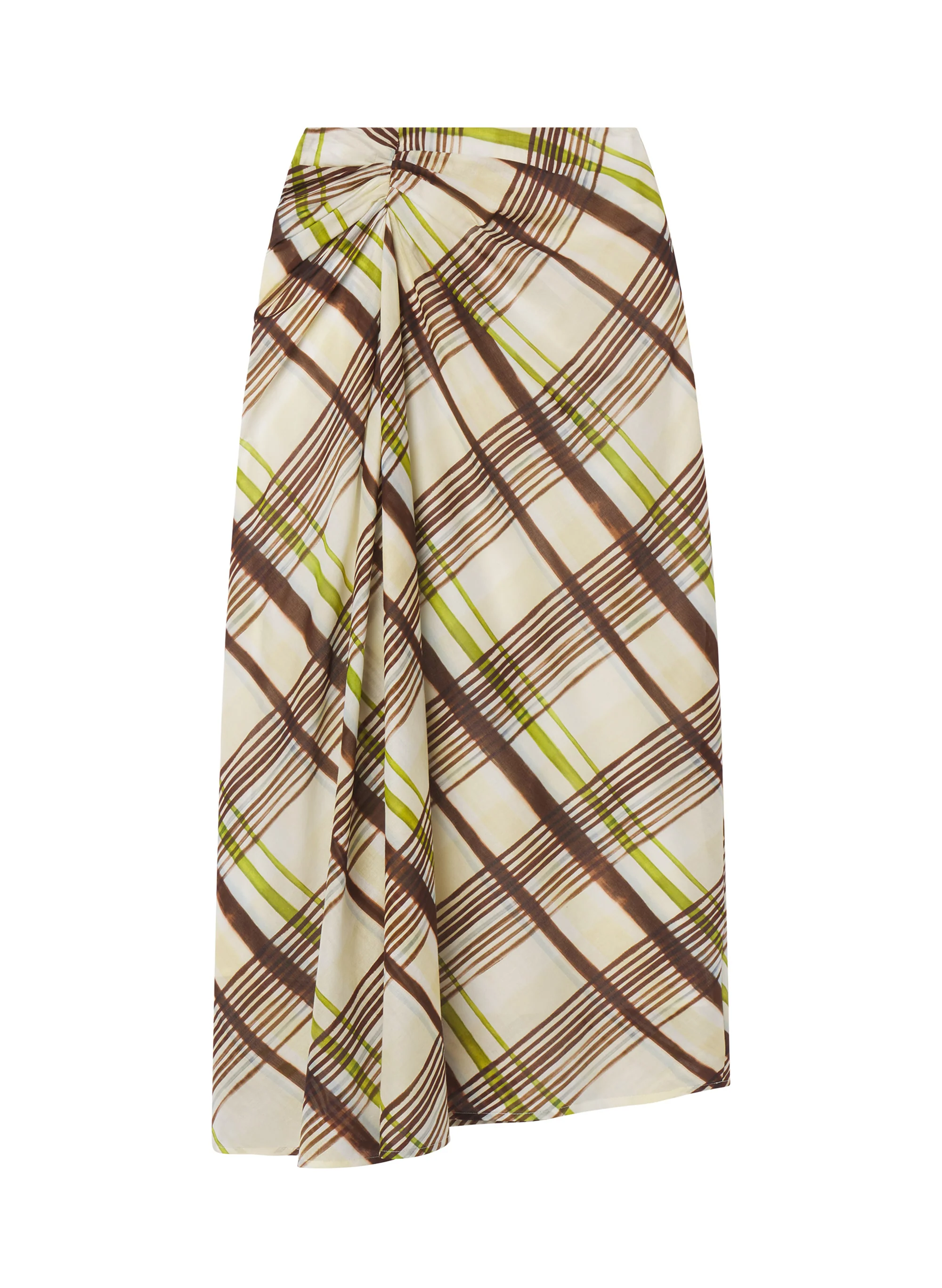 Jean Plaid Cotton Midi Skirt - Image 7