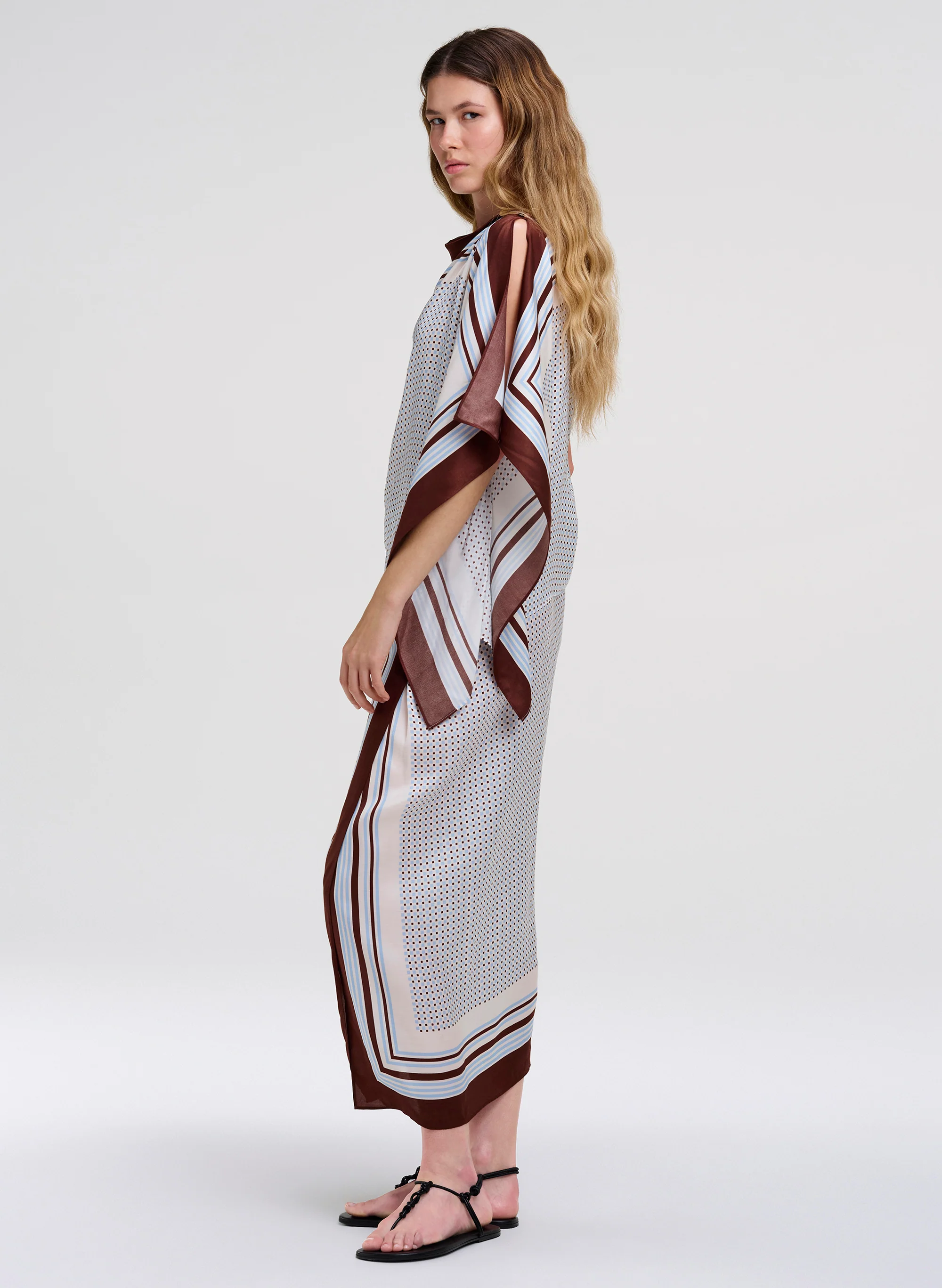 Kit Scarf Print Asymmetric Top - Image 3