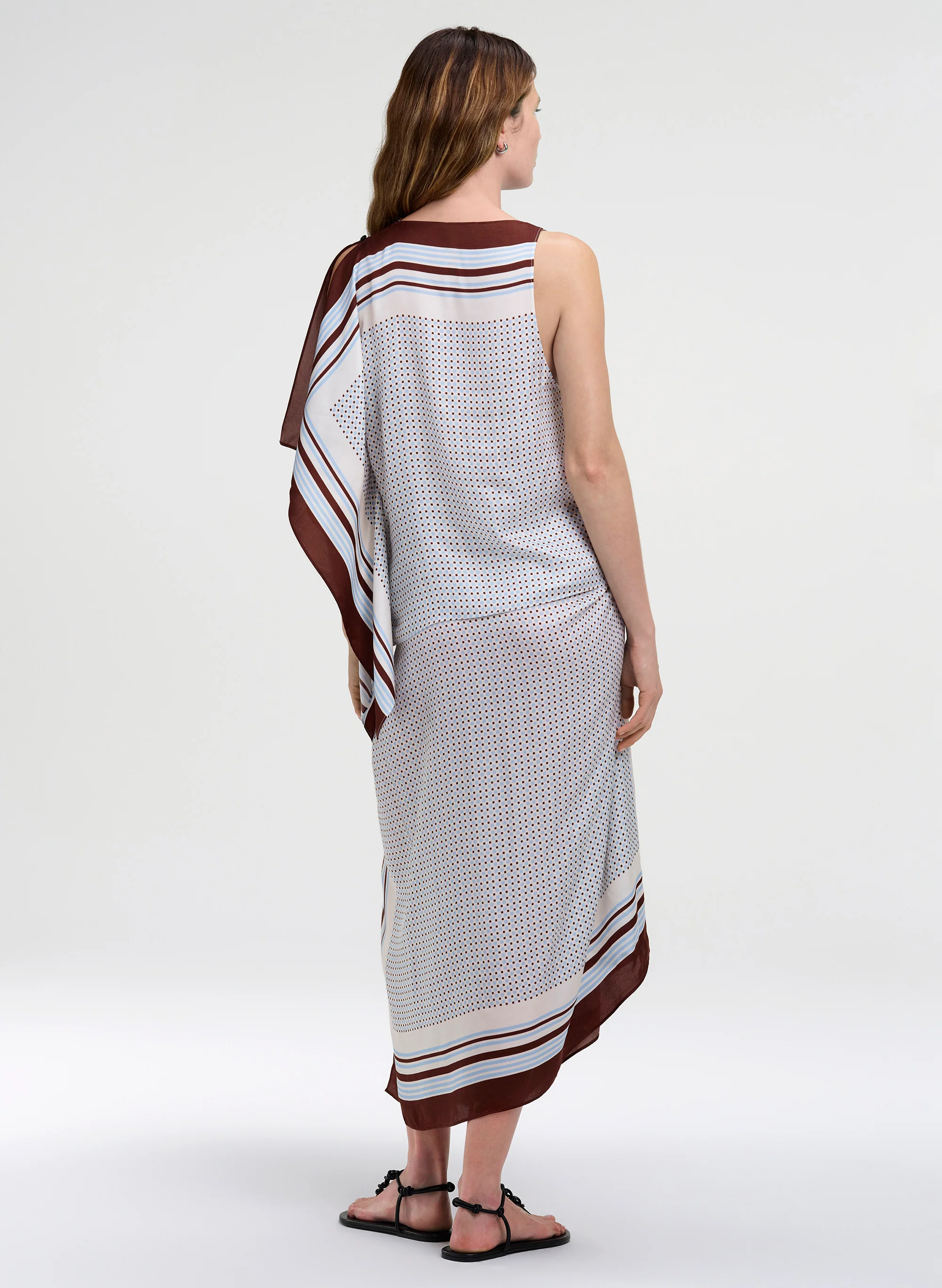 Kit Scarf Print Asymmetric Top - Image 4