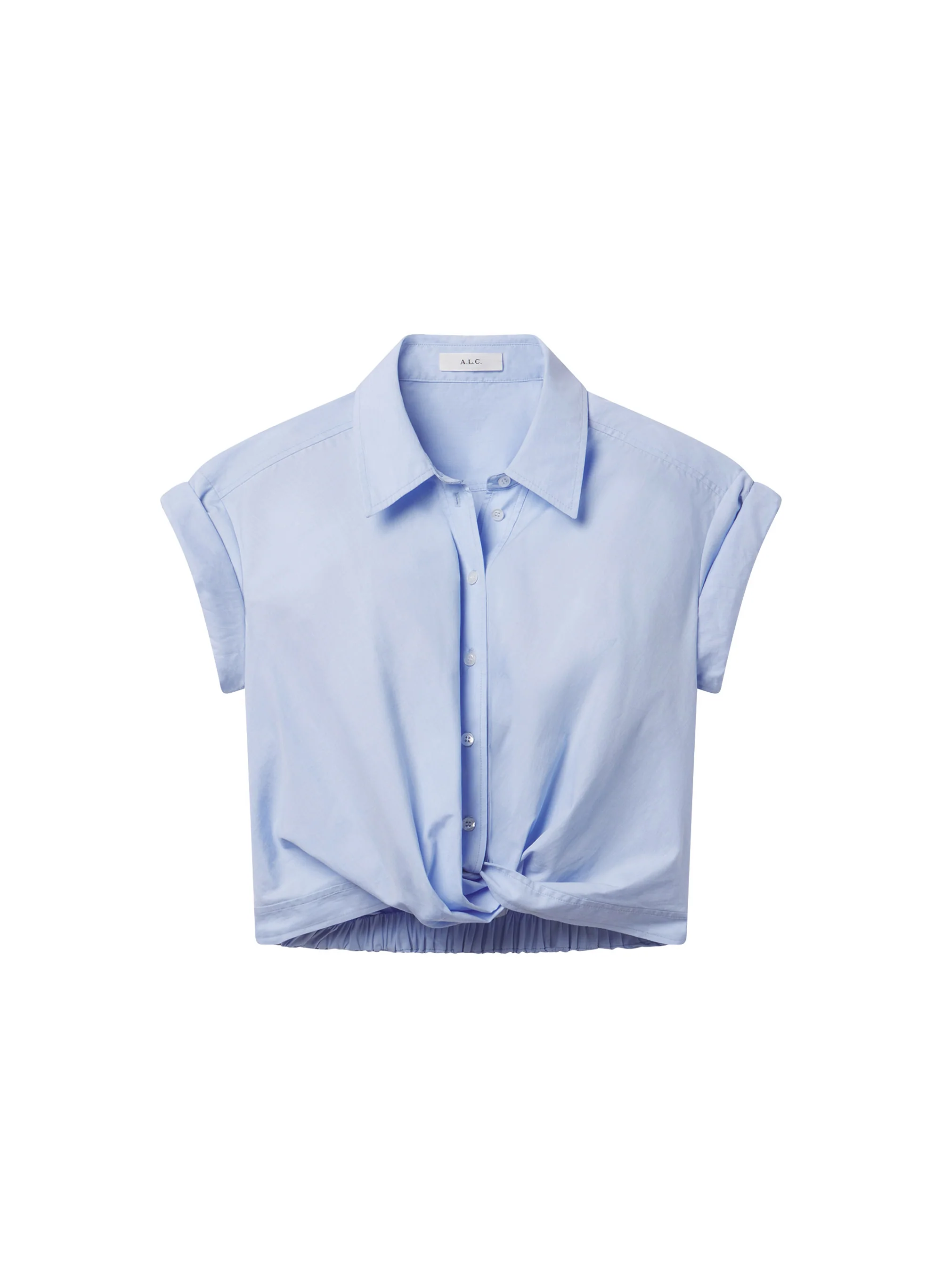 Lily Short Sleeve Cropped Cotton Shirt - Image 6