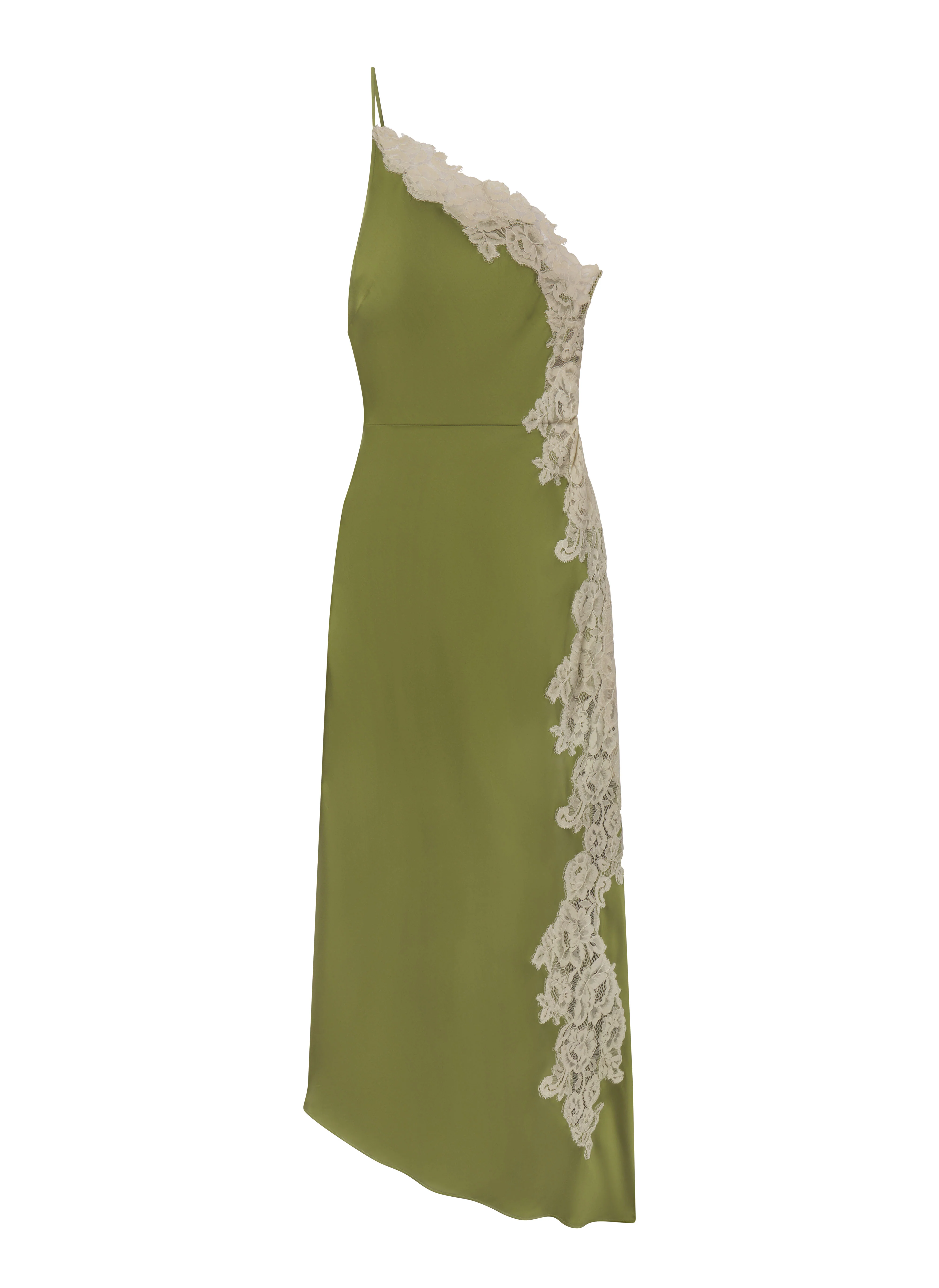 Lou Satin and Lace Midi Dress - Image 6
