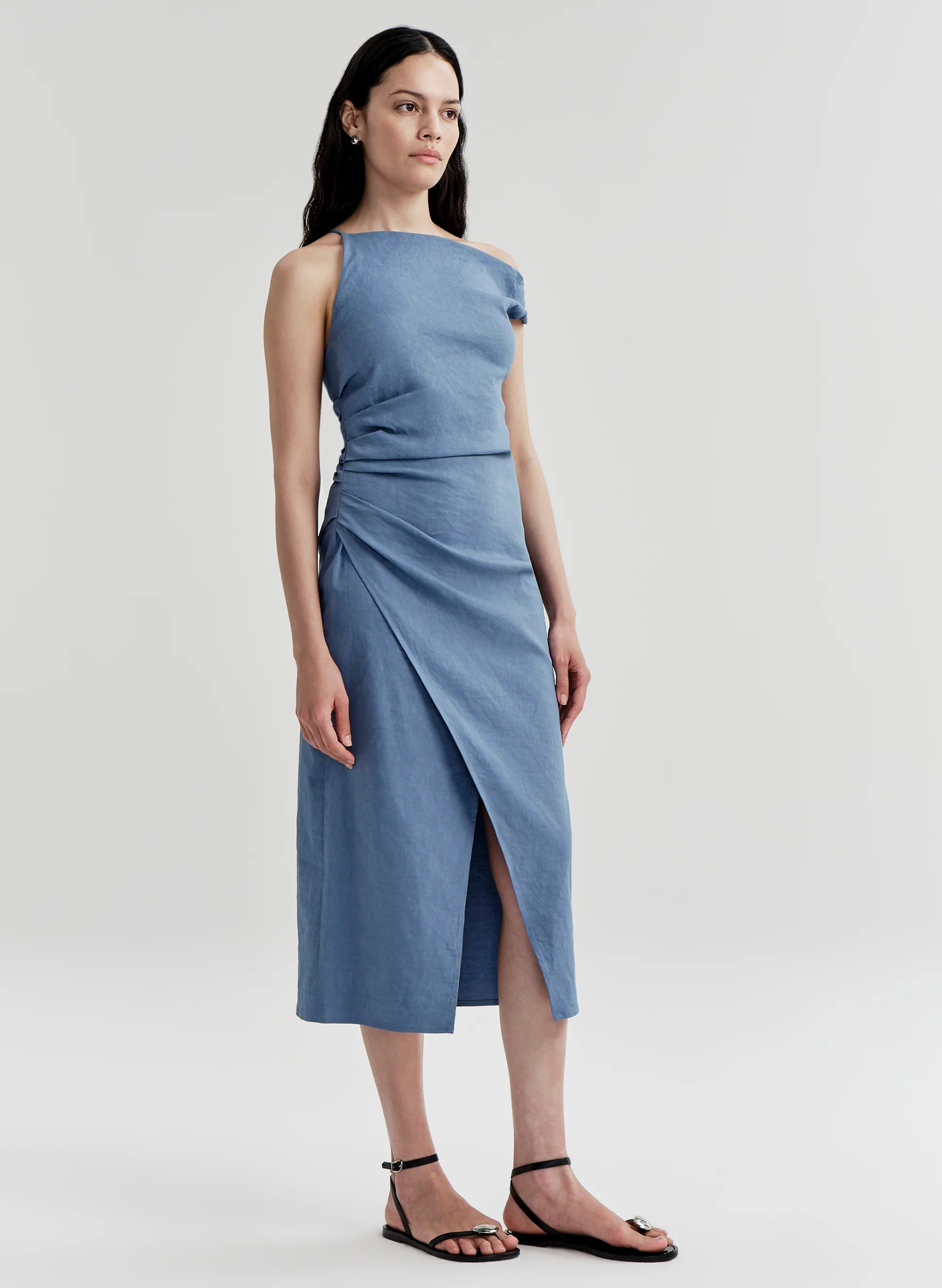 Lyra Linen Midi Dress - Image 4
