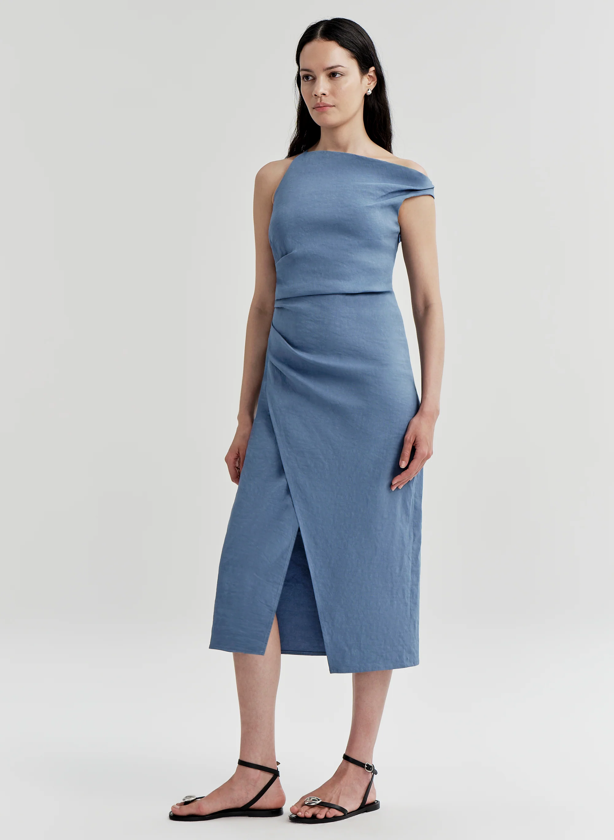 Lyra Linen Midi Dress - Image 5