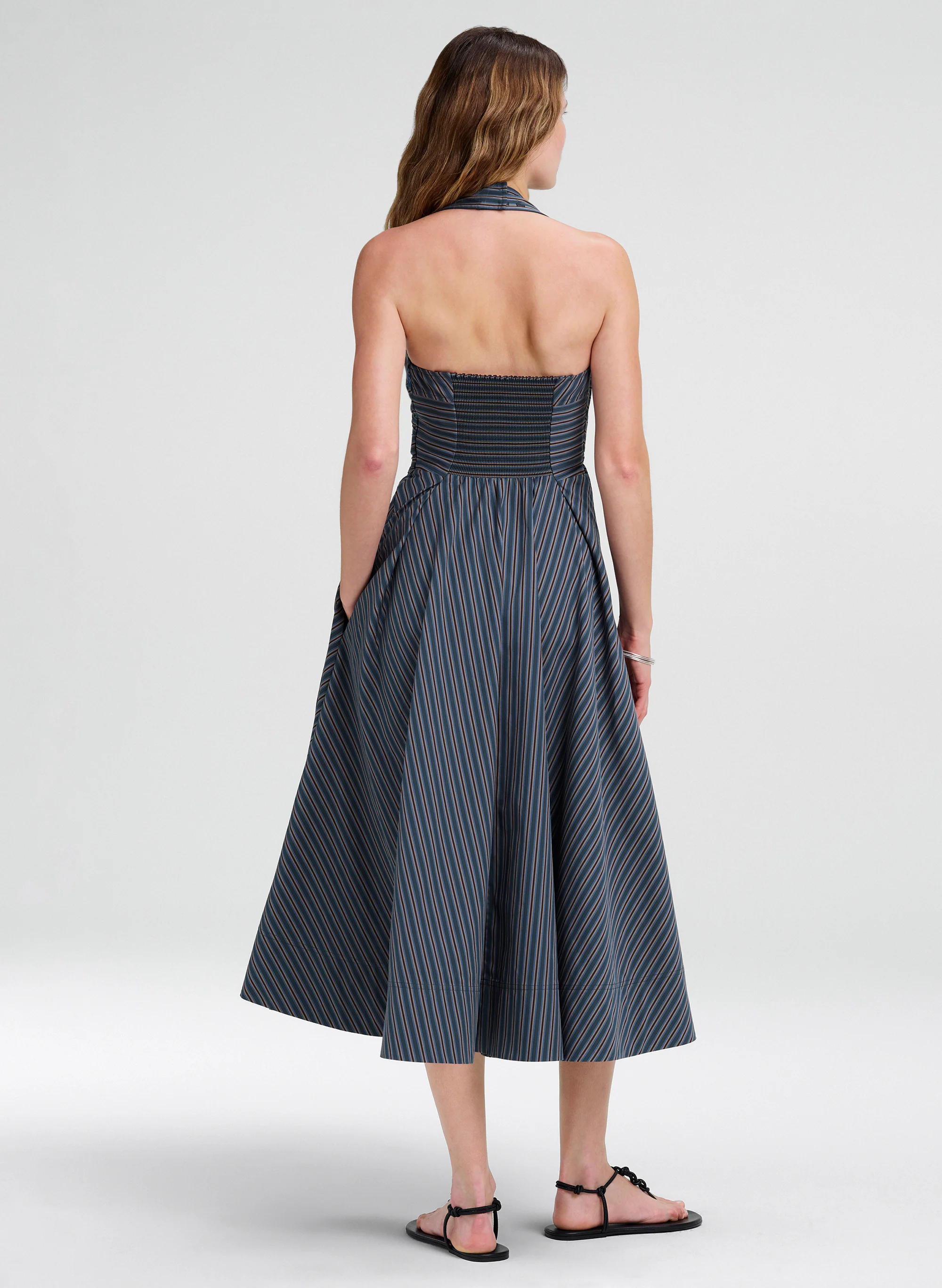 Magnolia Striped Cotton Midi Dress - Image 4