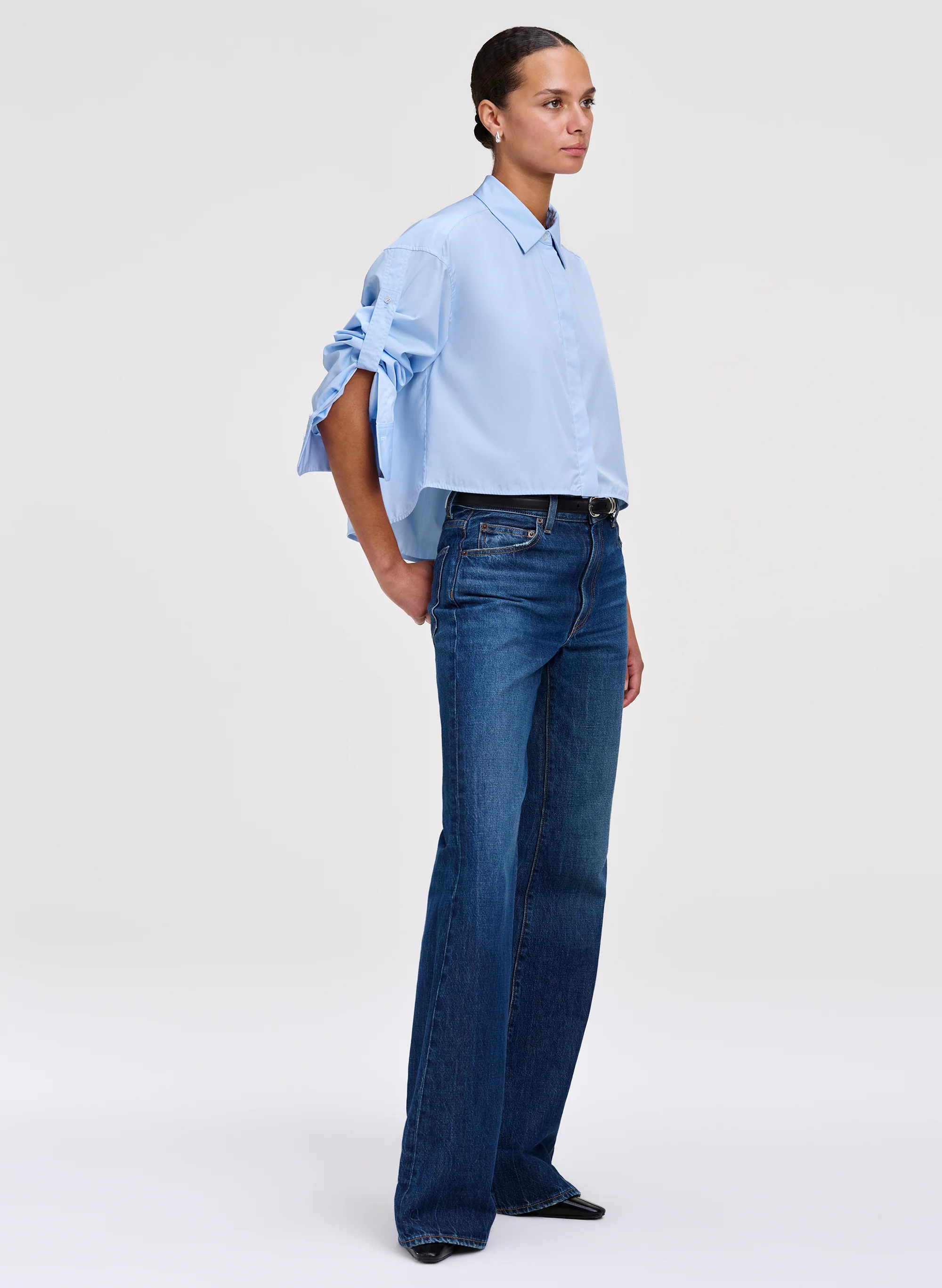 Maude Cropped Cotton Shirt - Image 3