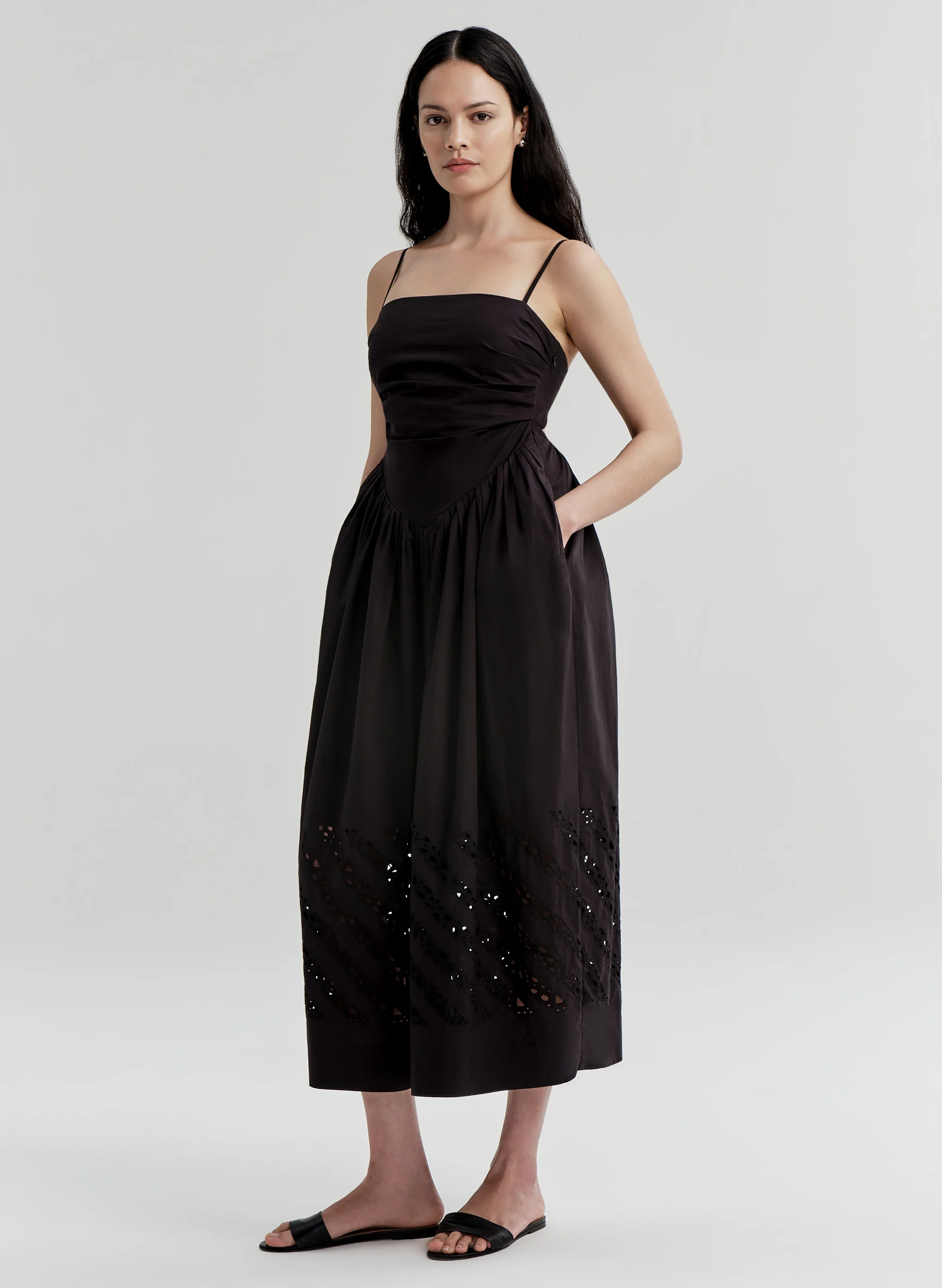 Mika Embroidered Cotton Midi Dress - Image 6