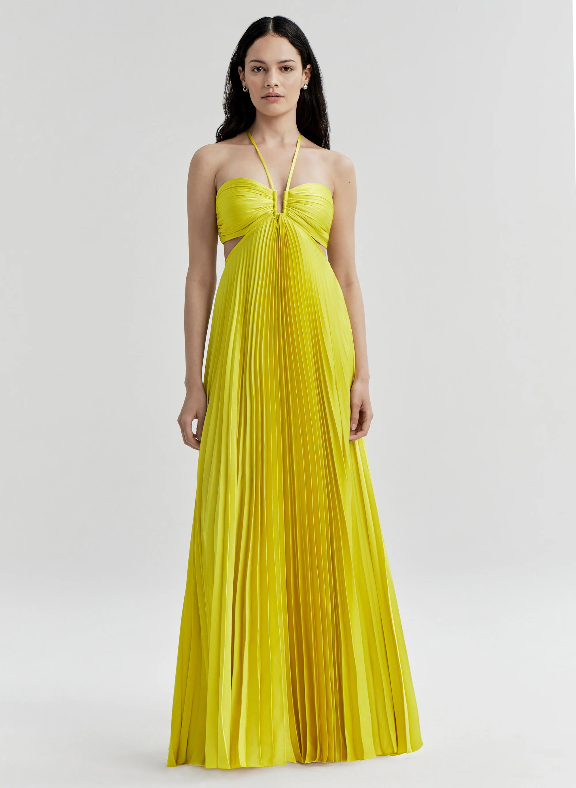 Moira Satin Pleated Maxi Dress