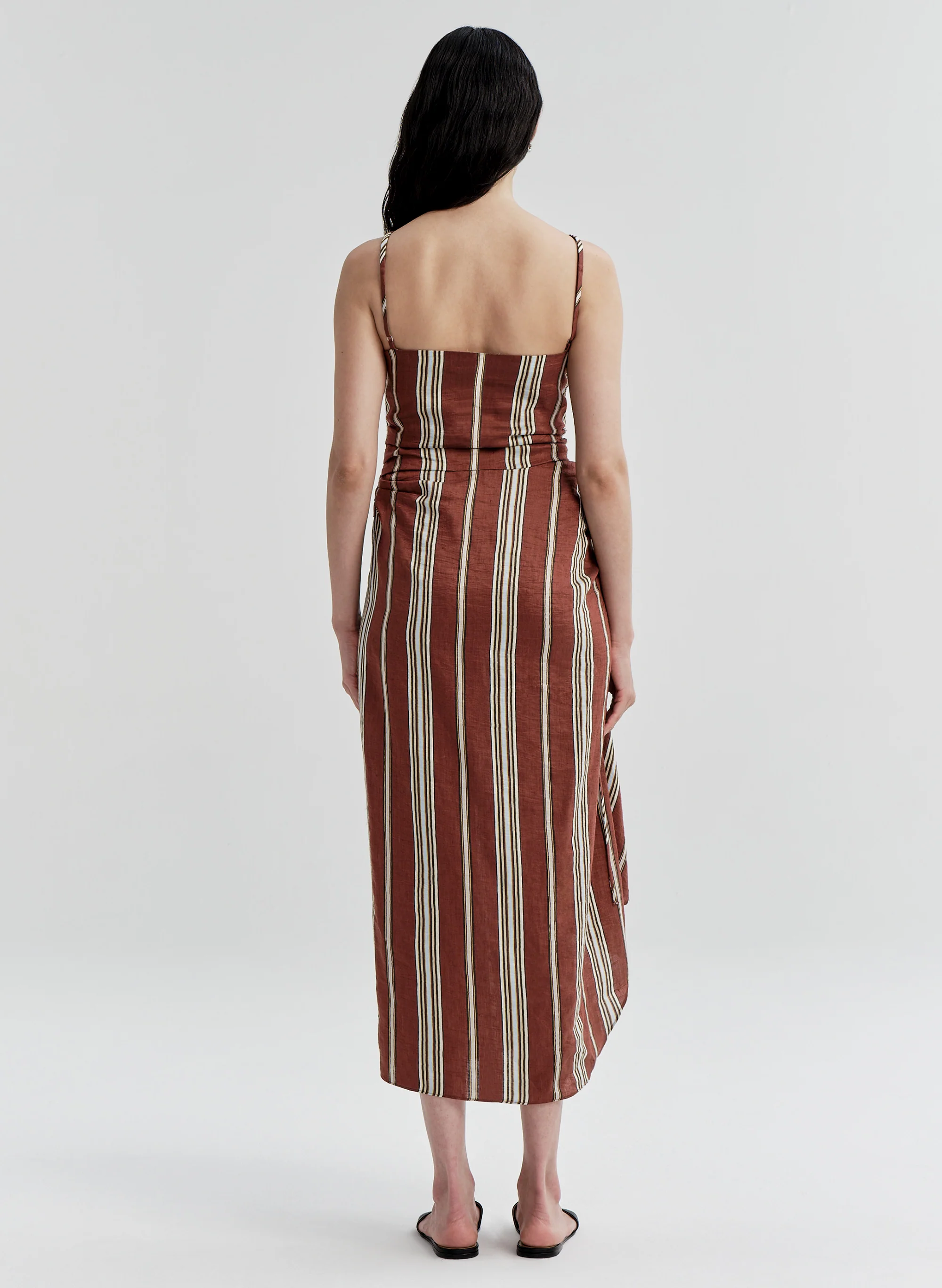 Naomi Striped Linen Midi Dress - Image 6