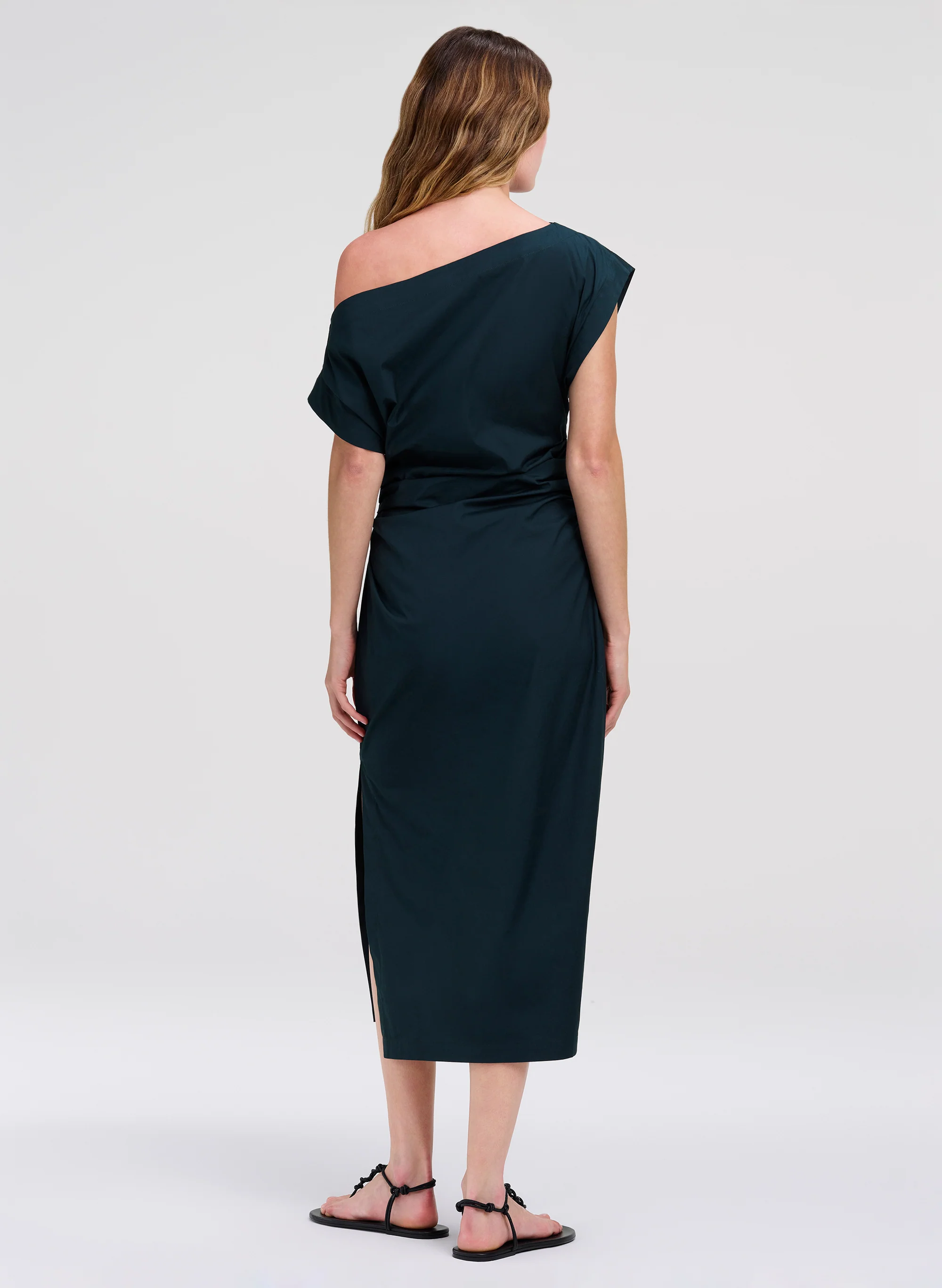 Nara Stretch Cotton Off Shoulder Midi Dress - Image 4