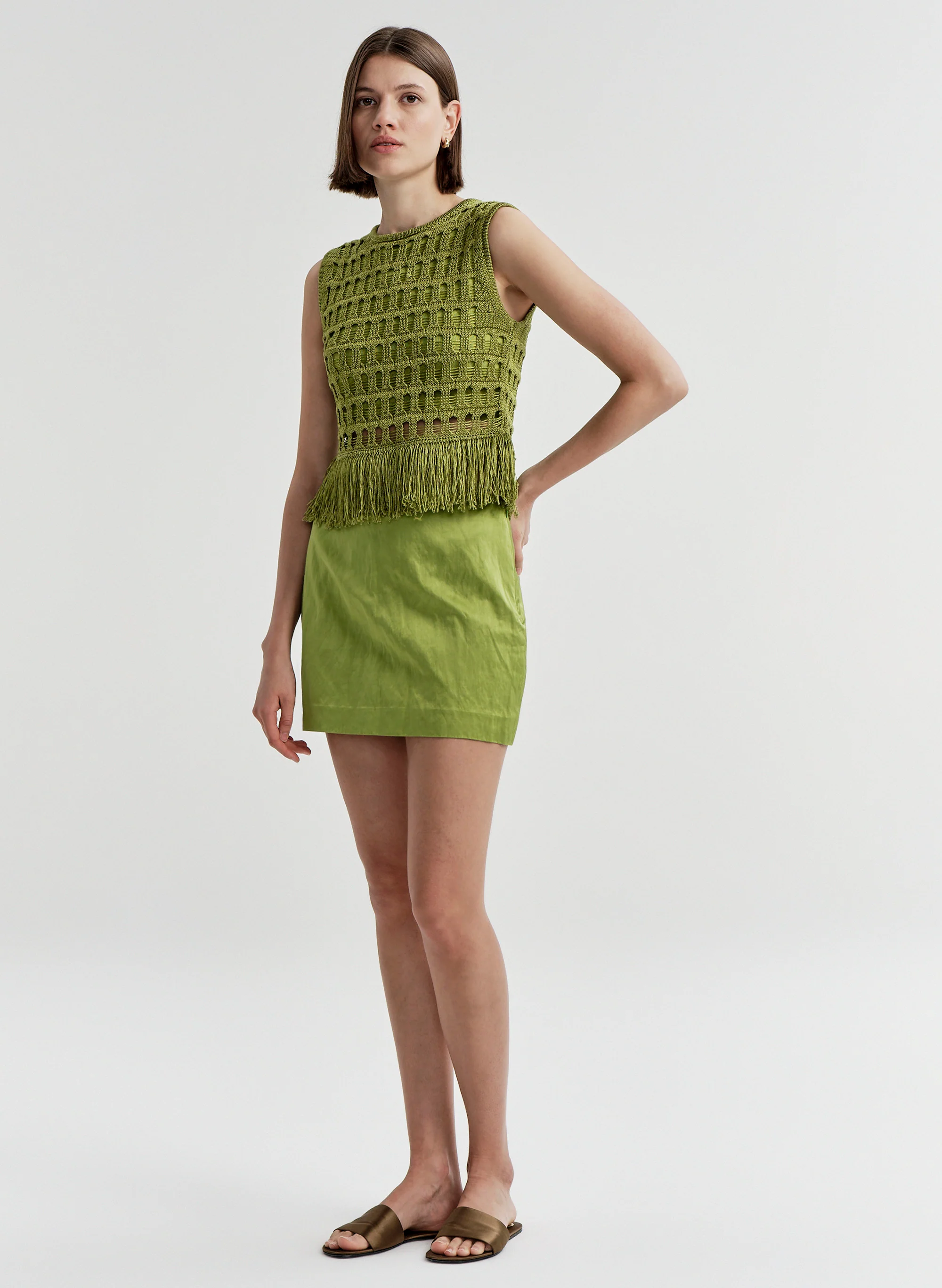 Petra Satin Mini Skirt - Image 4