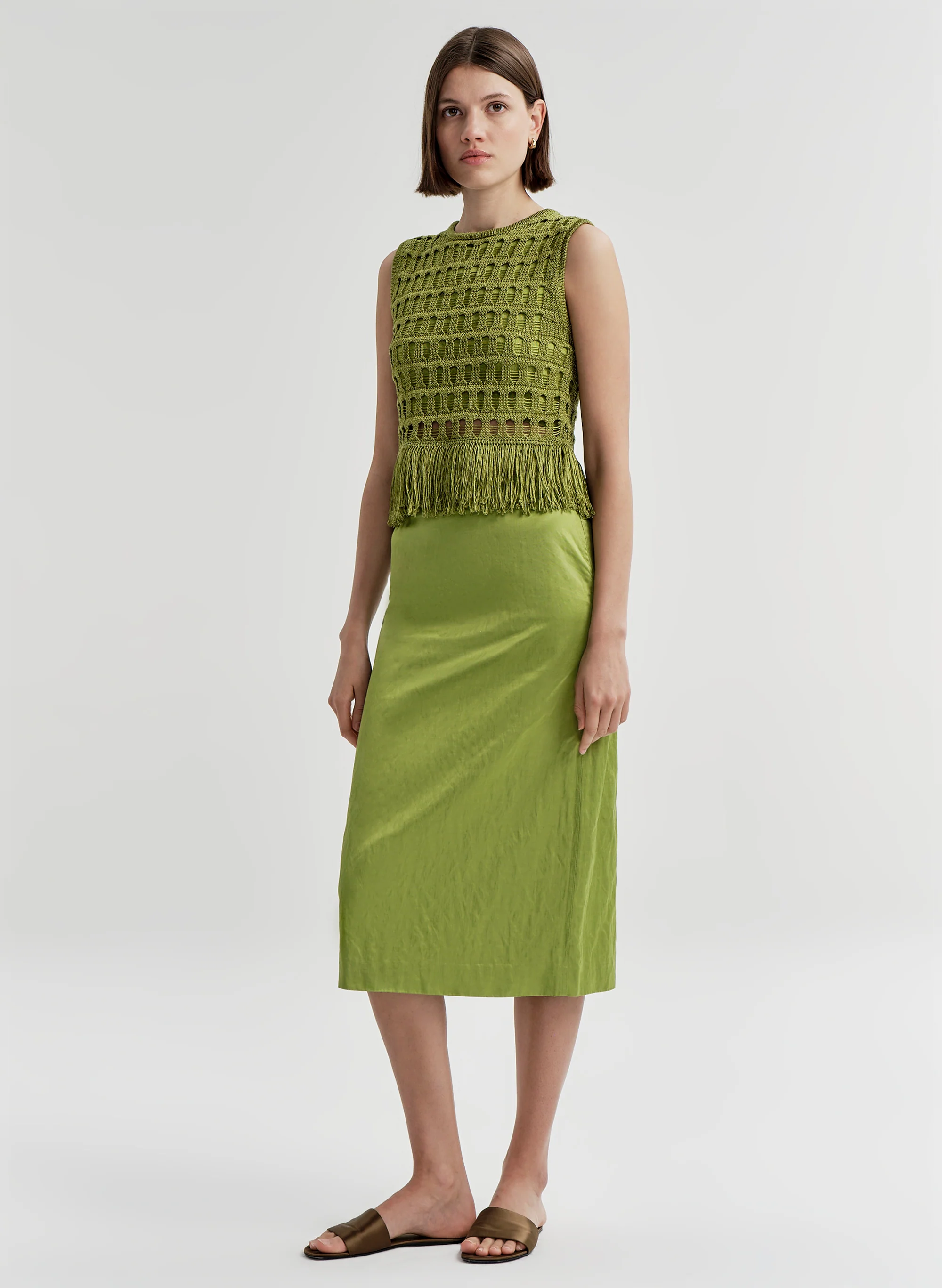 Phoebe Satin Midi Skirt - Image 4