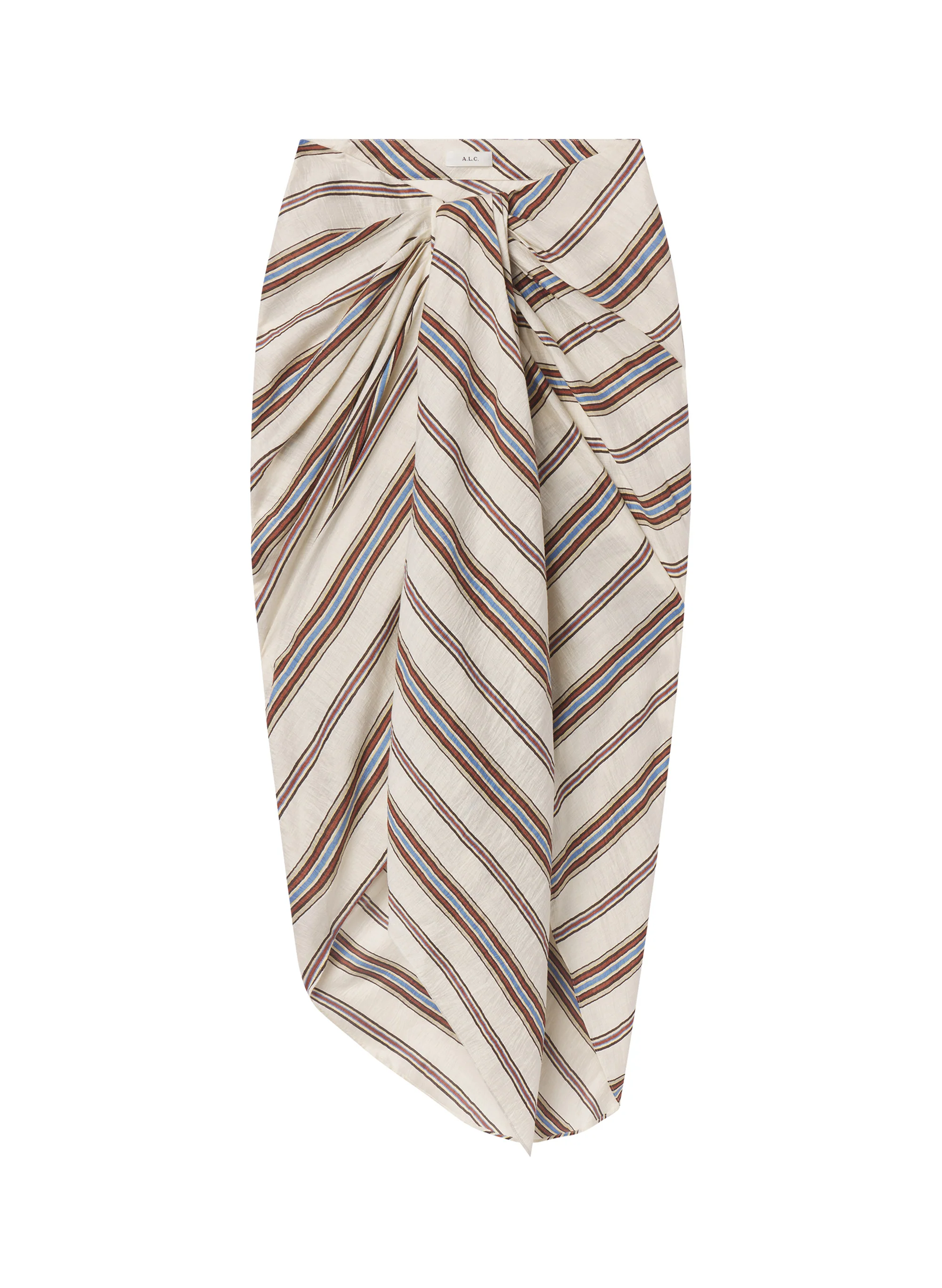 Rhodes Striped Linen Midi Skirt - Image 7