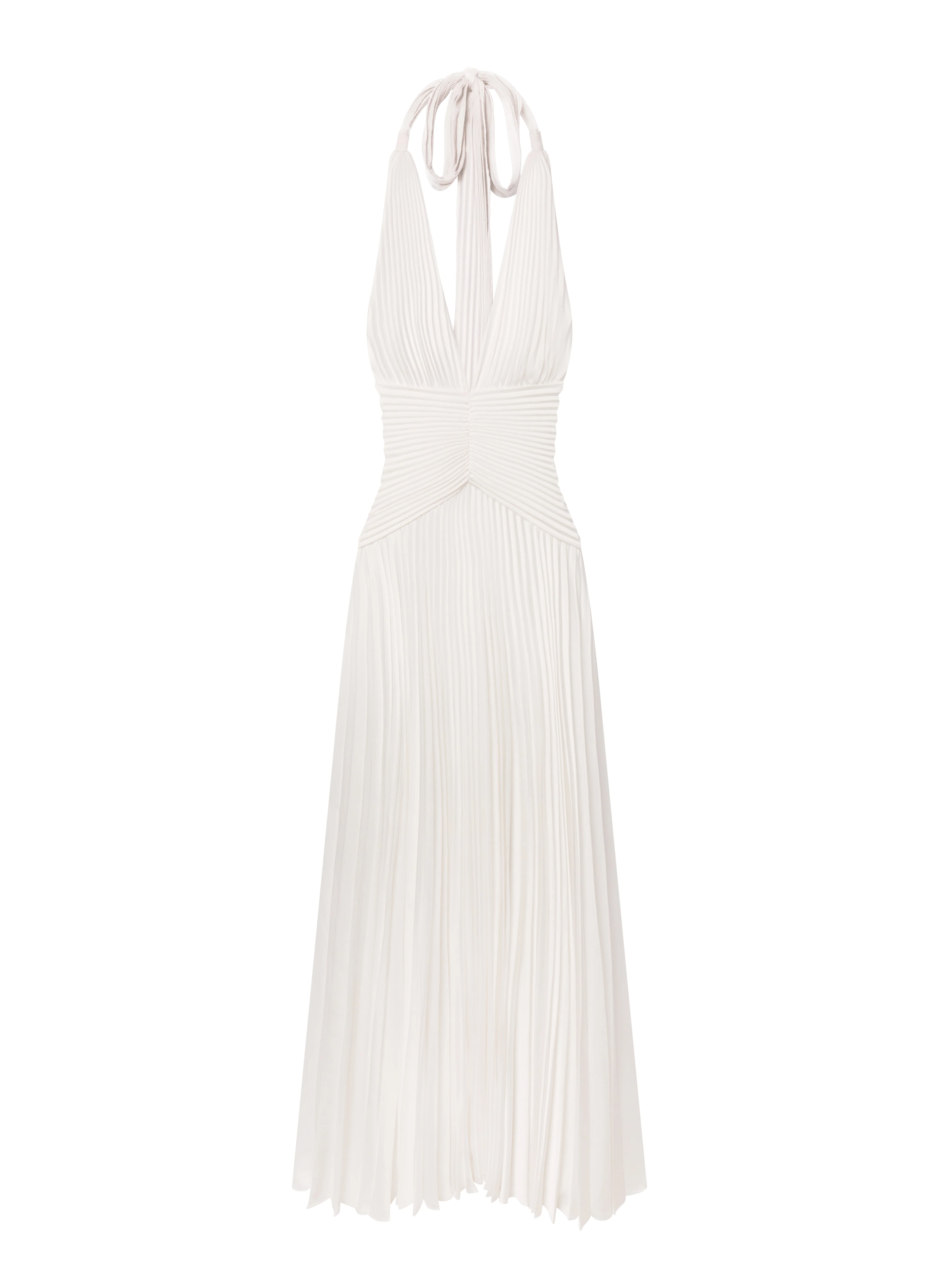 Sabine Scarf Tie Satin Pleated Gown - Image 5