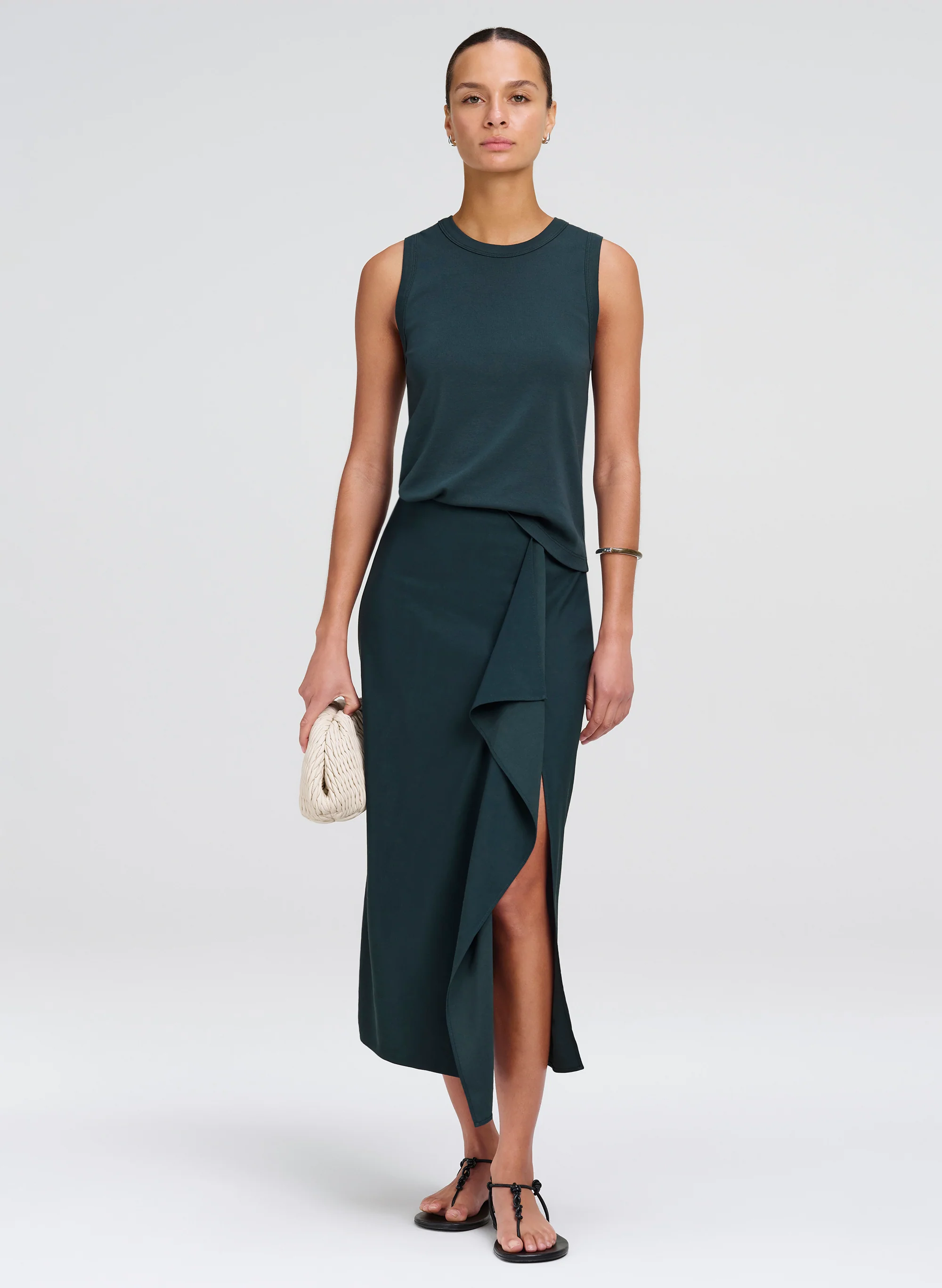Seraphina Stretch Linen Midi Skirt - Image 2