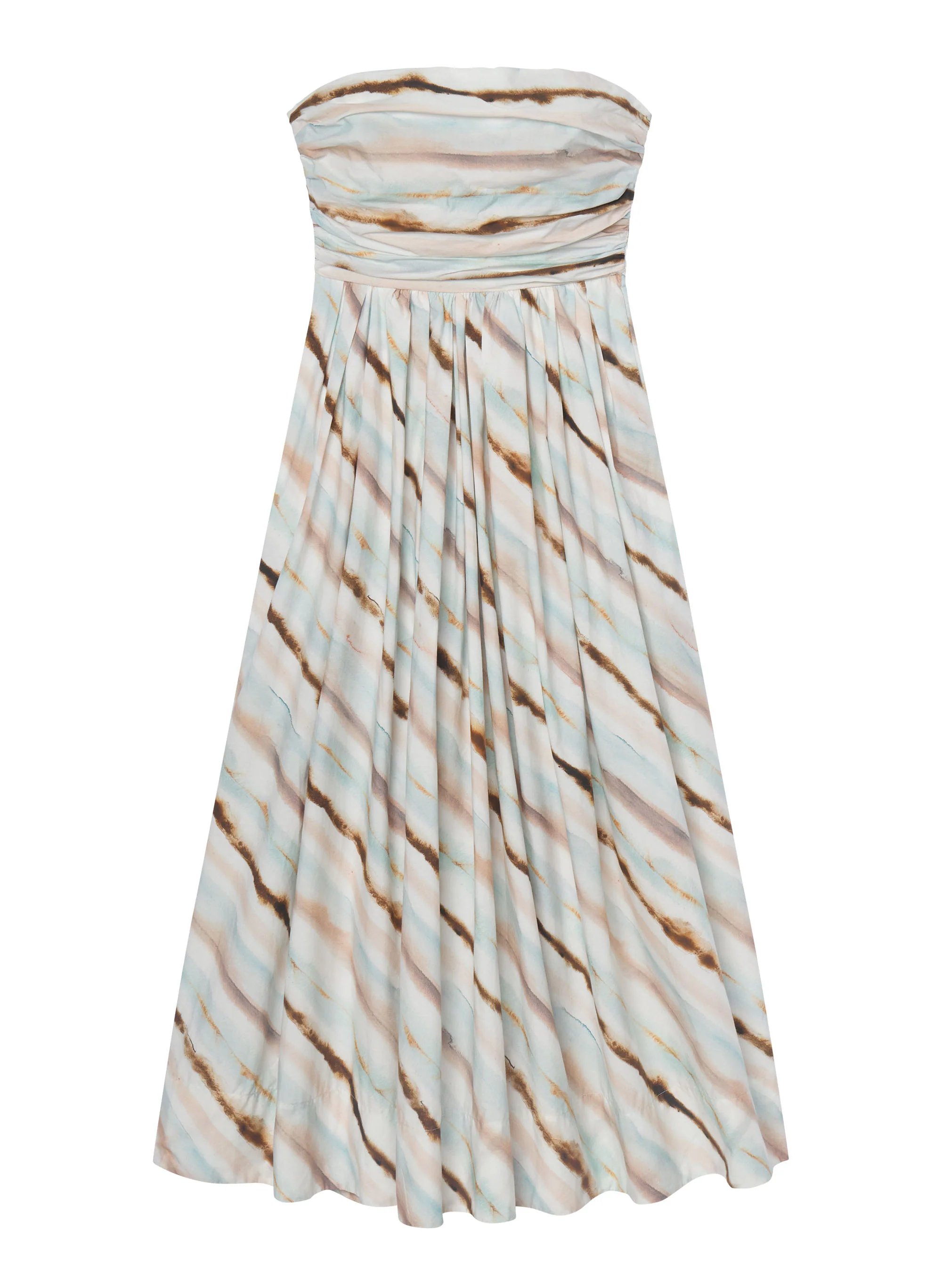 Tara Striped Strapless Midi Dress - Image 6