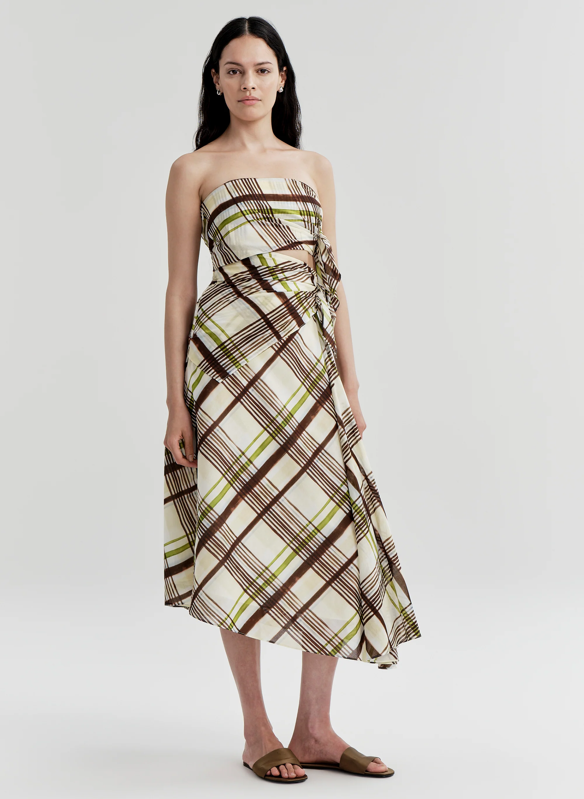 Tessa Plaid Cotton Midi Dress - Image 3