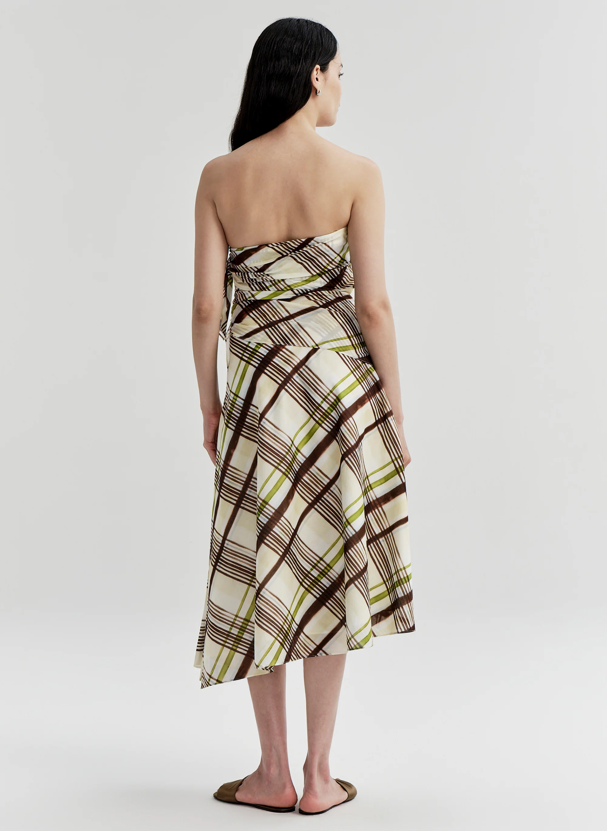 Tessa Plaid Cotton Midi Dress - Image 5